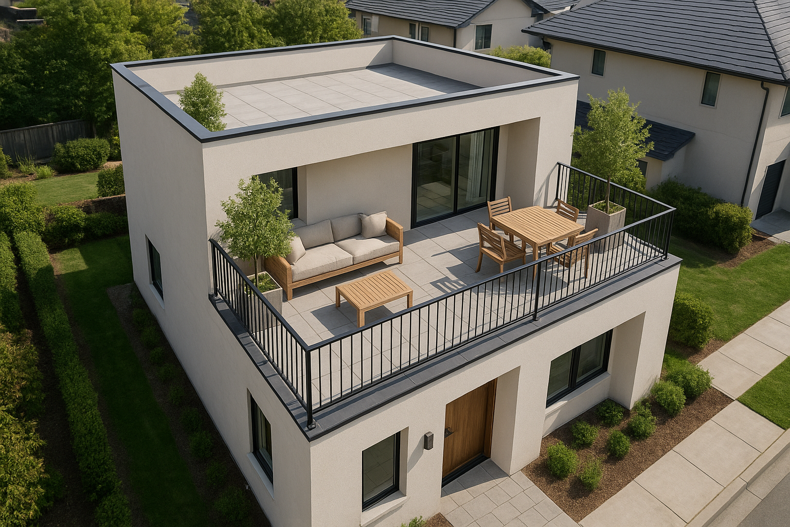 بناء سطح علوي مميز لمبني - مشروع بناء جديد في المنطقة الجنوبية لدى…