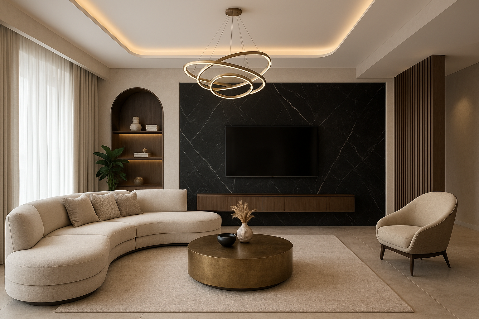 "تصميم ديكور مميز لبيت جديد: - مشروع ديكور في المنطقة الوسطى لدى بو…