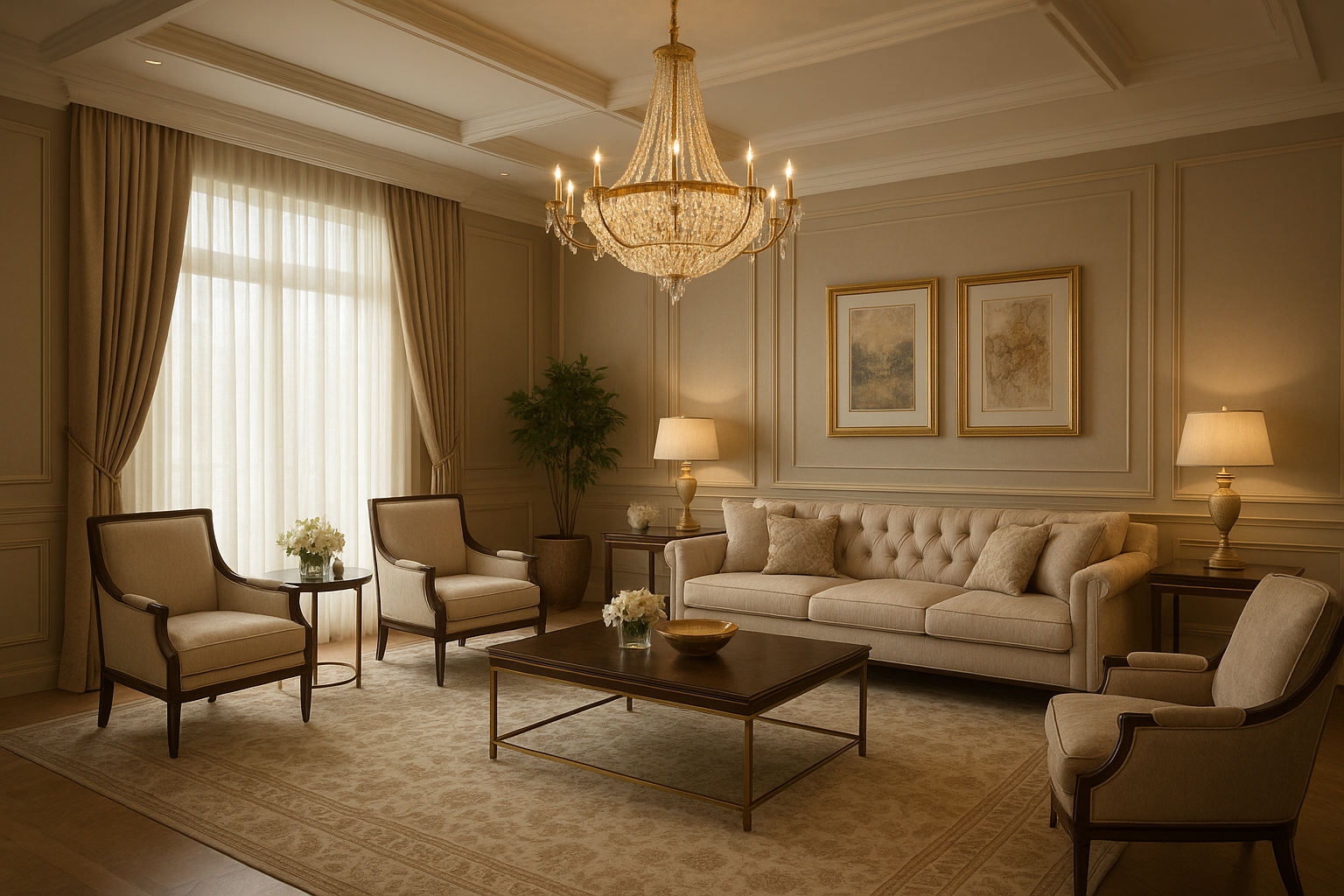 تجديد ديكور فخم لغرفة المجلس - مشروع ديكور في المنطقة الغربية لدى…