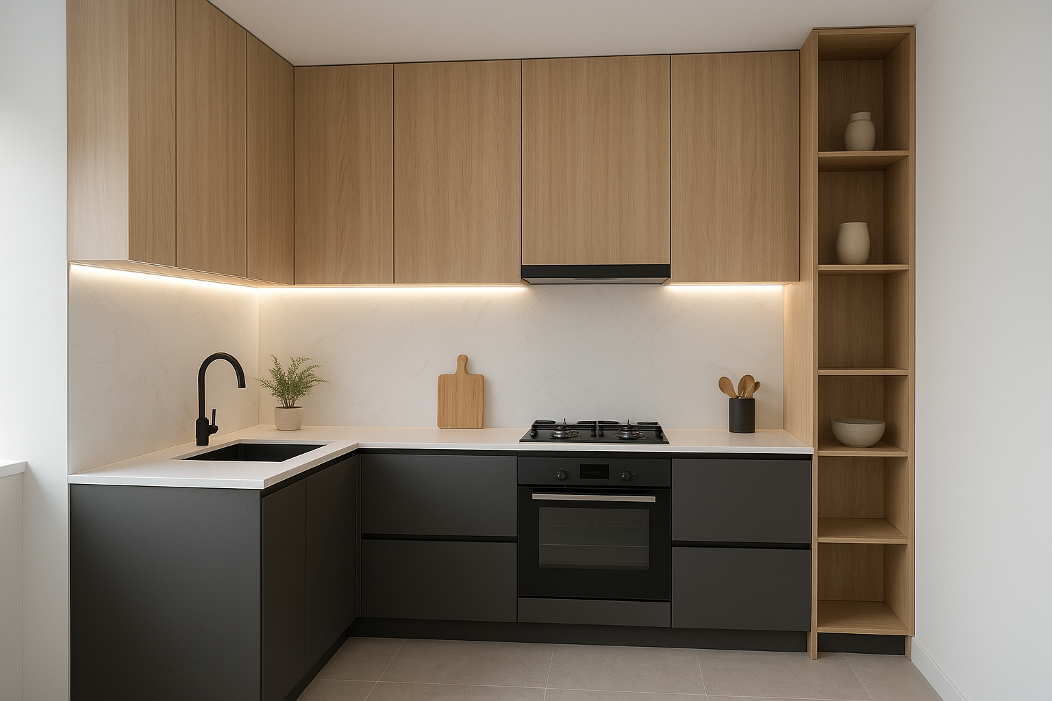 تصميم زاوية مطبخ مبتكرة تلبي - مشروع ديكور في المنطقة الوسطى لدى ب…