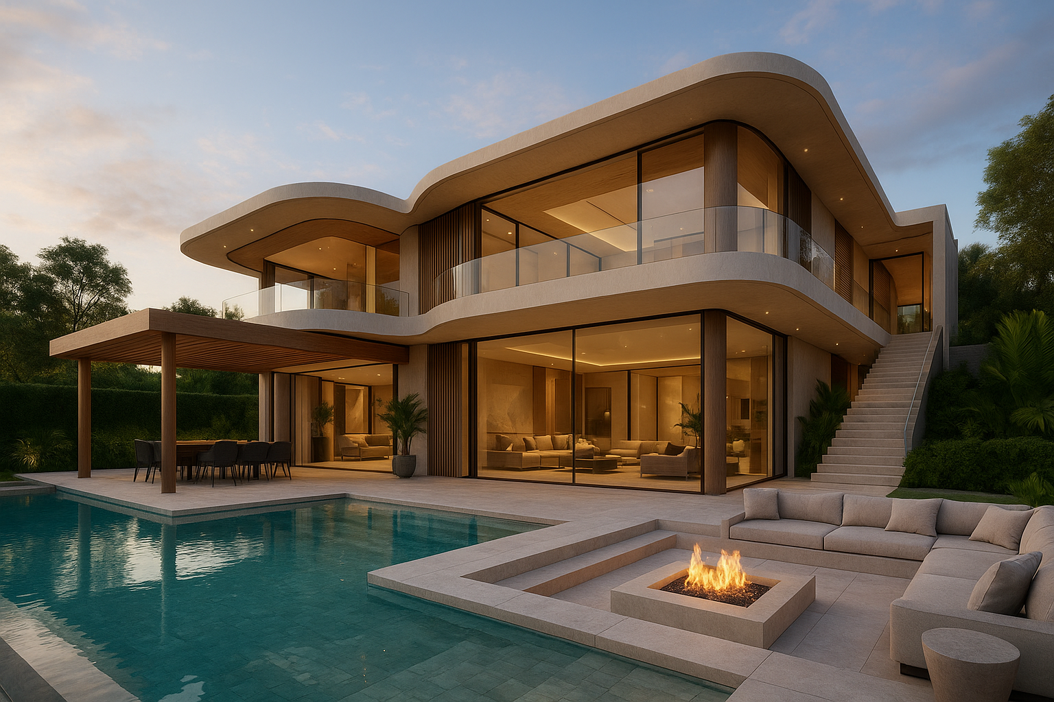 تصميمات داخلية وخارجية مبتكرة لفيلا - مشروع ديكور في المنطقة الوس…