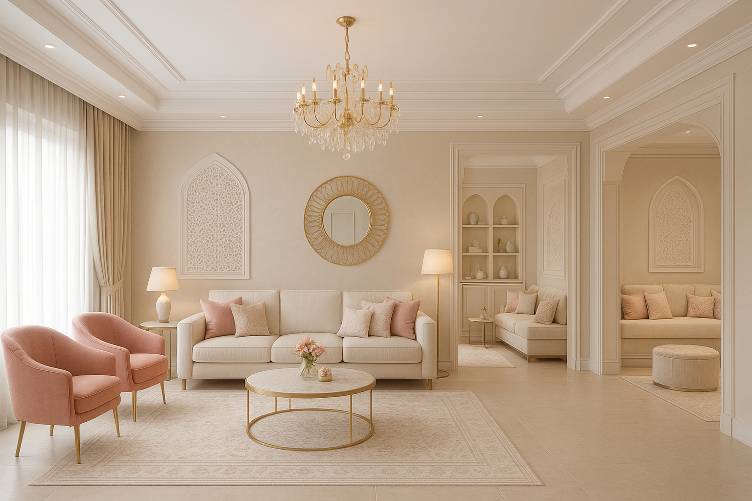 "تصميم ديكور متكامل لمجلس نساء - مشروع ديكور في المنطقة الوسطى لدى…