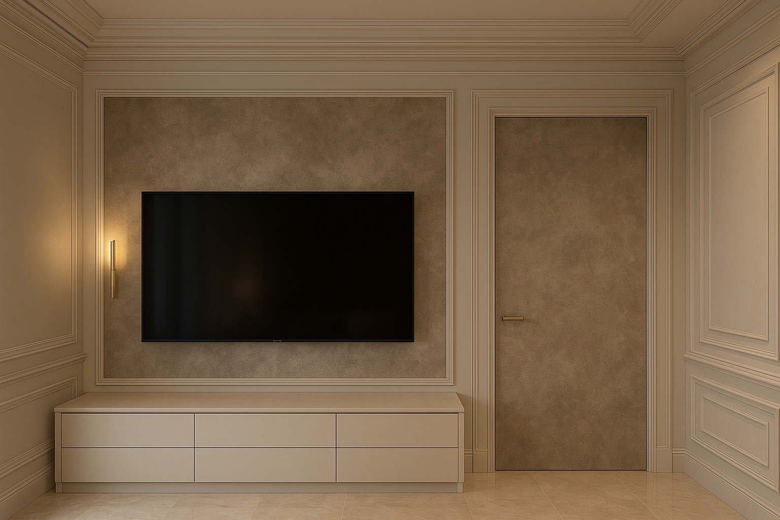 تصميم ديكور شاشة مع باب - مشروع ديكور في المنطقة الشرقية لدى بوابا…