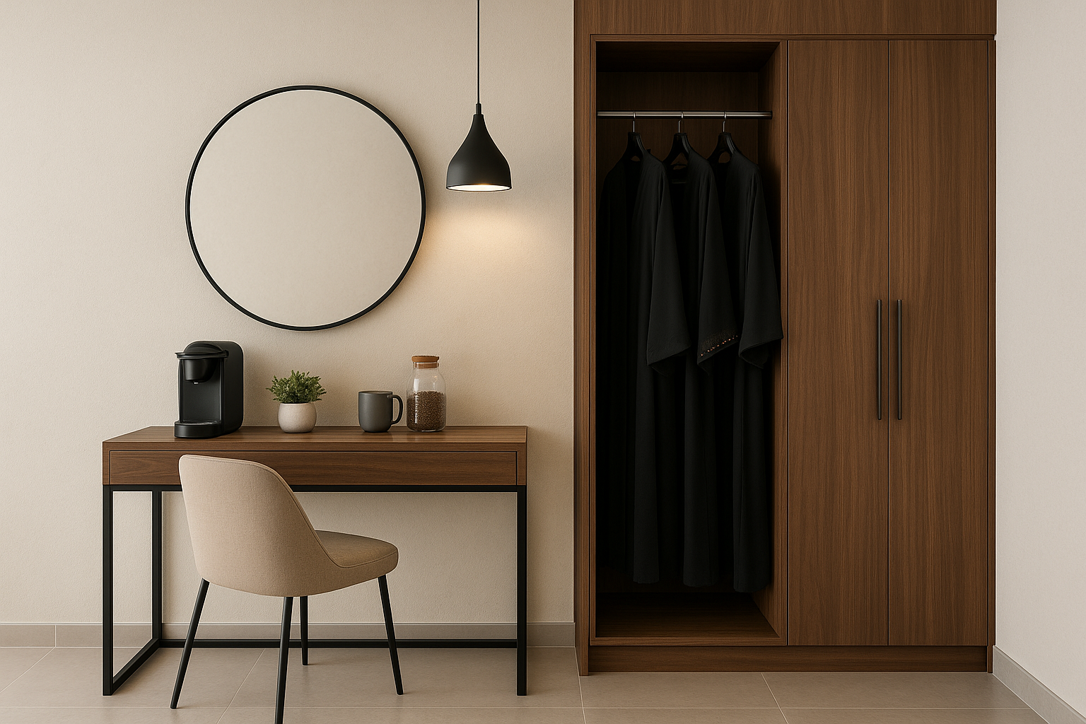 كوفي كورنر أنيق عند المدخل - مشروع ديكور في المنطقة الغربية لدى بو…