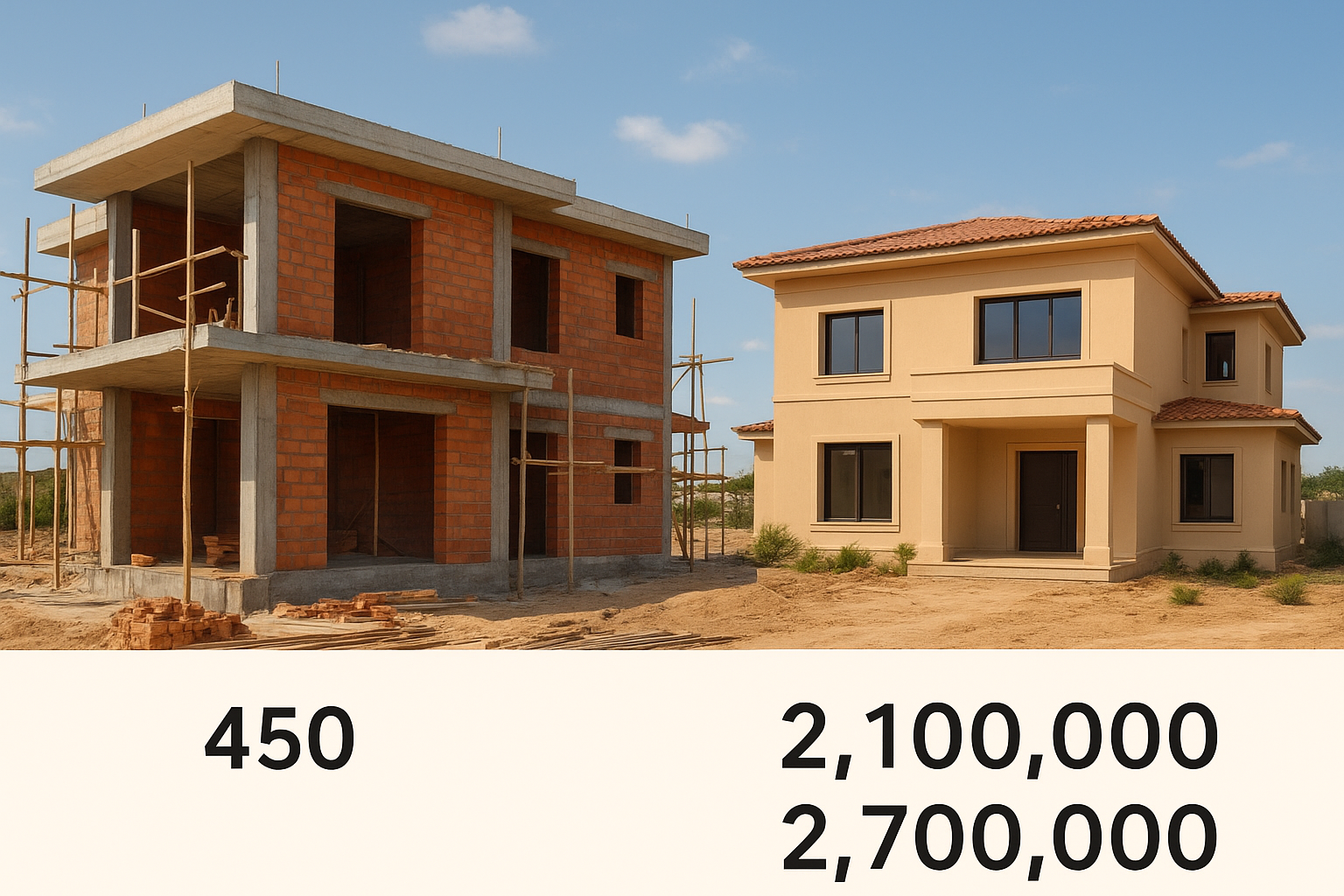 بناء وتجهيز فلل جديدة بمساحة - مشروع بناء جديد في المنطقة الوسطى ل…