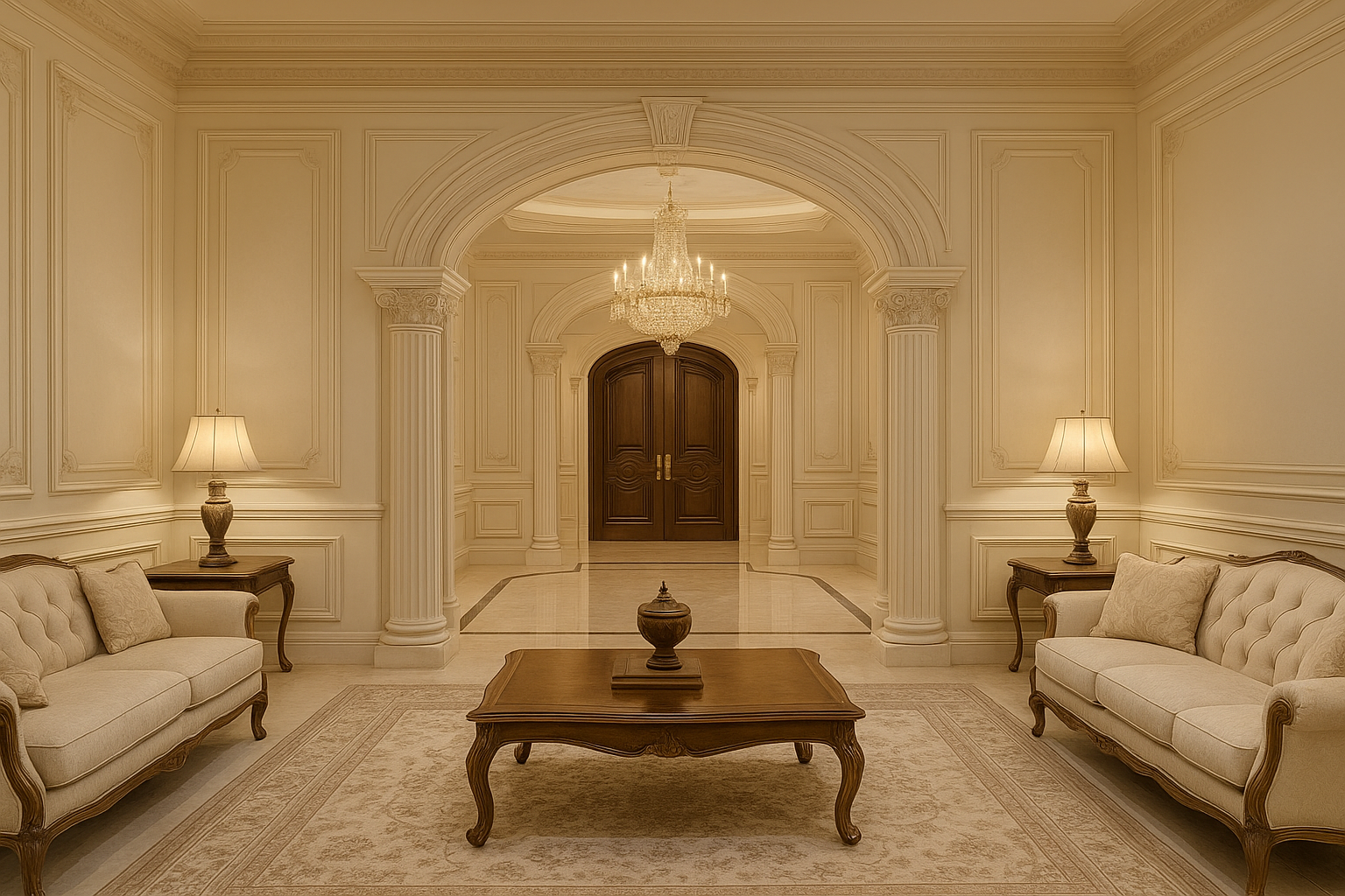 ديكور مجلس رجال نيوكلاسيك مع - مشروع ديكور في المنطقة الوسطى لدى ب…