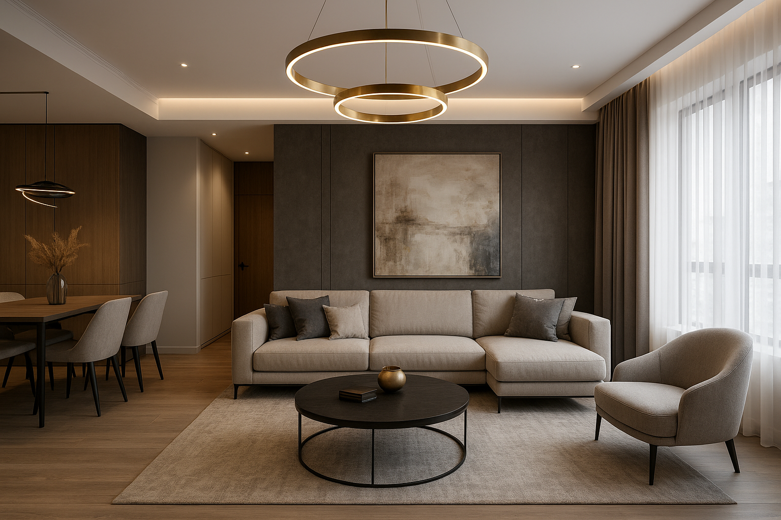 تشطيب وديكور شقة بتصميم عصري - مشروع تشطيب في المنطقة الوسطى لدى ب…