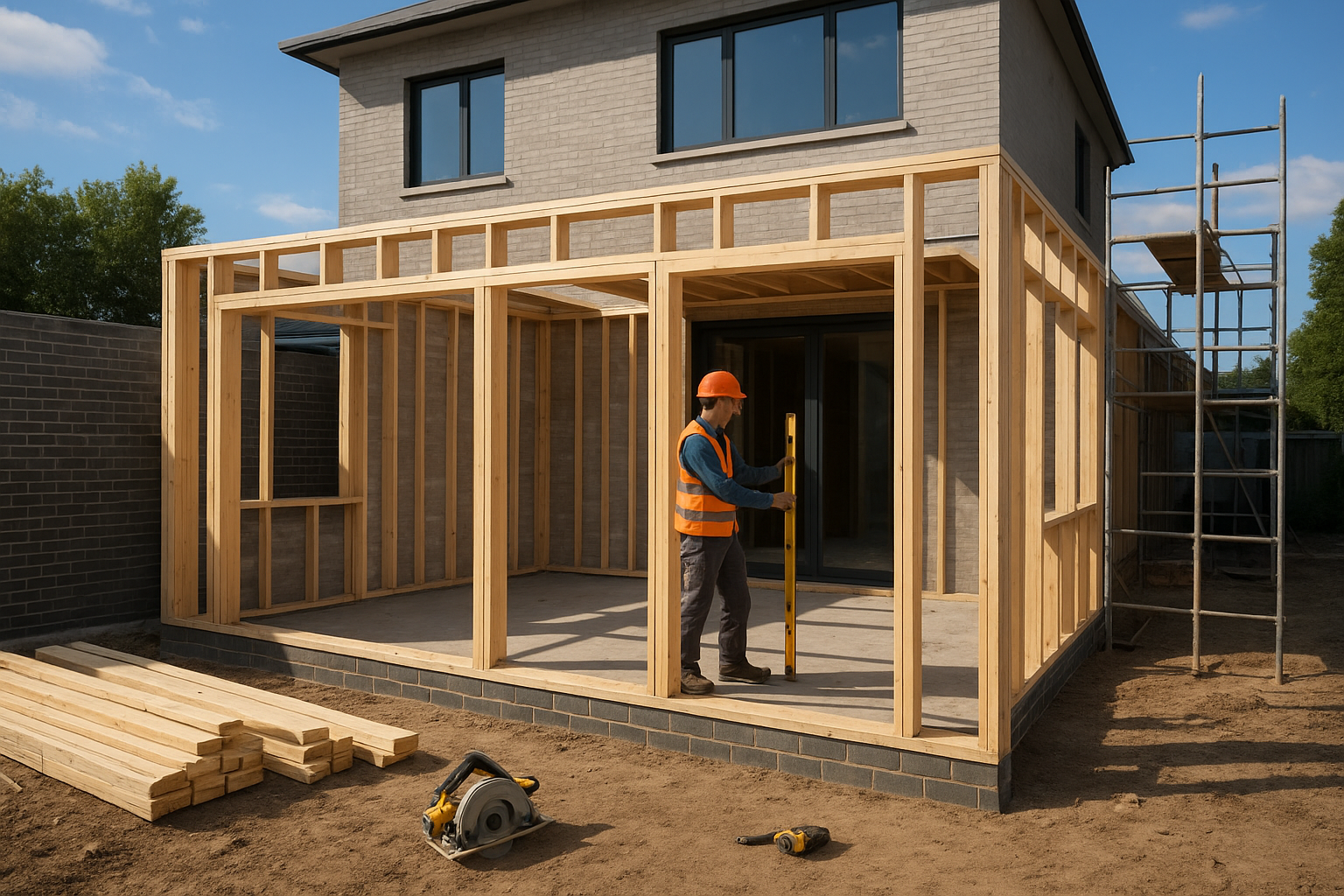 إضافة ملحق جديد وبناء غرفة - مشروع بناء جديد في المنطقة الغربية لد…