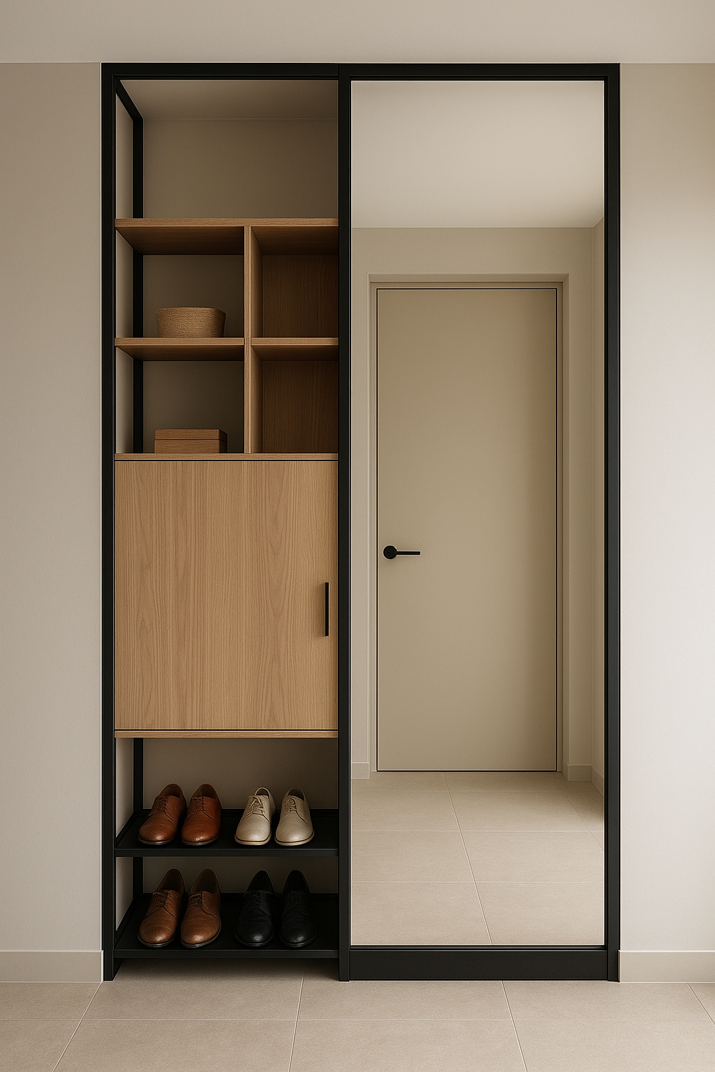 بارتشن مدخل أنيق مع دولاب - مشروع ديكور في المنطقة الغربية لدى بوا…