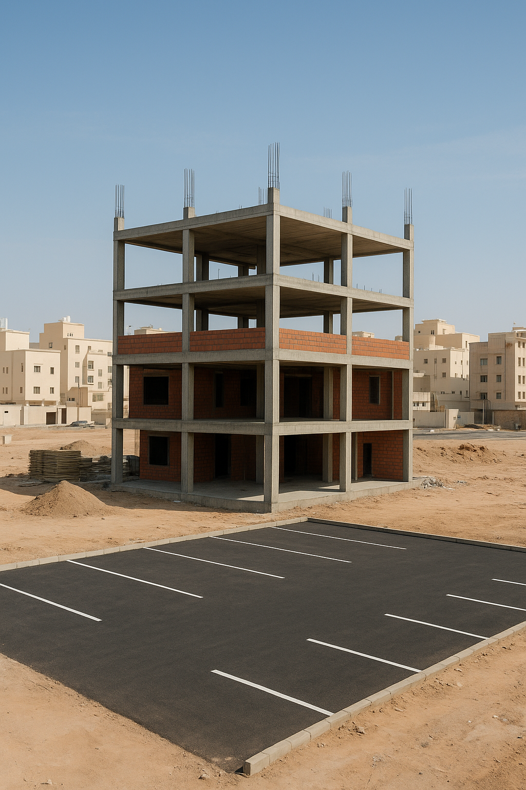 بناء هيكل جديد لثلاثة أدوار - مشروع بناء جديد في المنطقة الغربية ل…