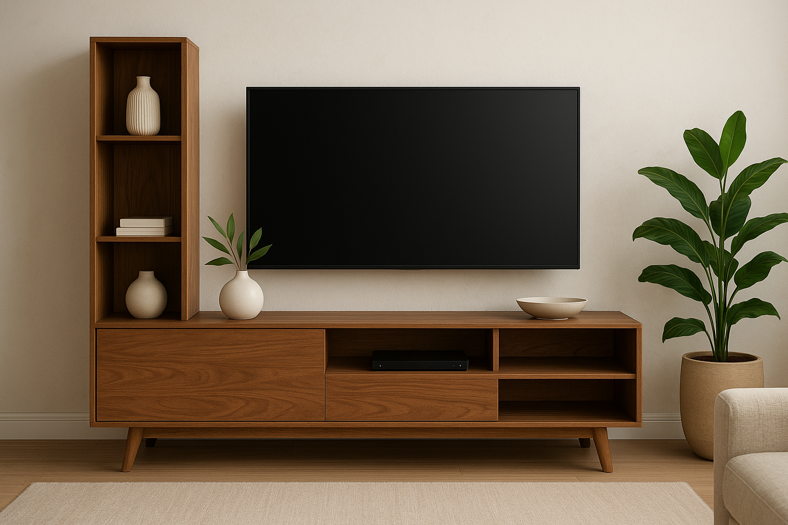 تصميم دولاب تلفزيون وبوفيه مبتكر - مشروع ديكور في المنطقة الغربية…