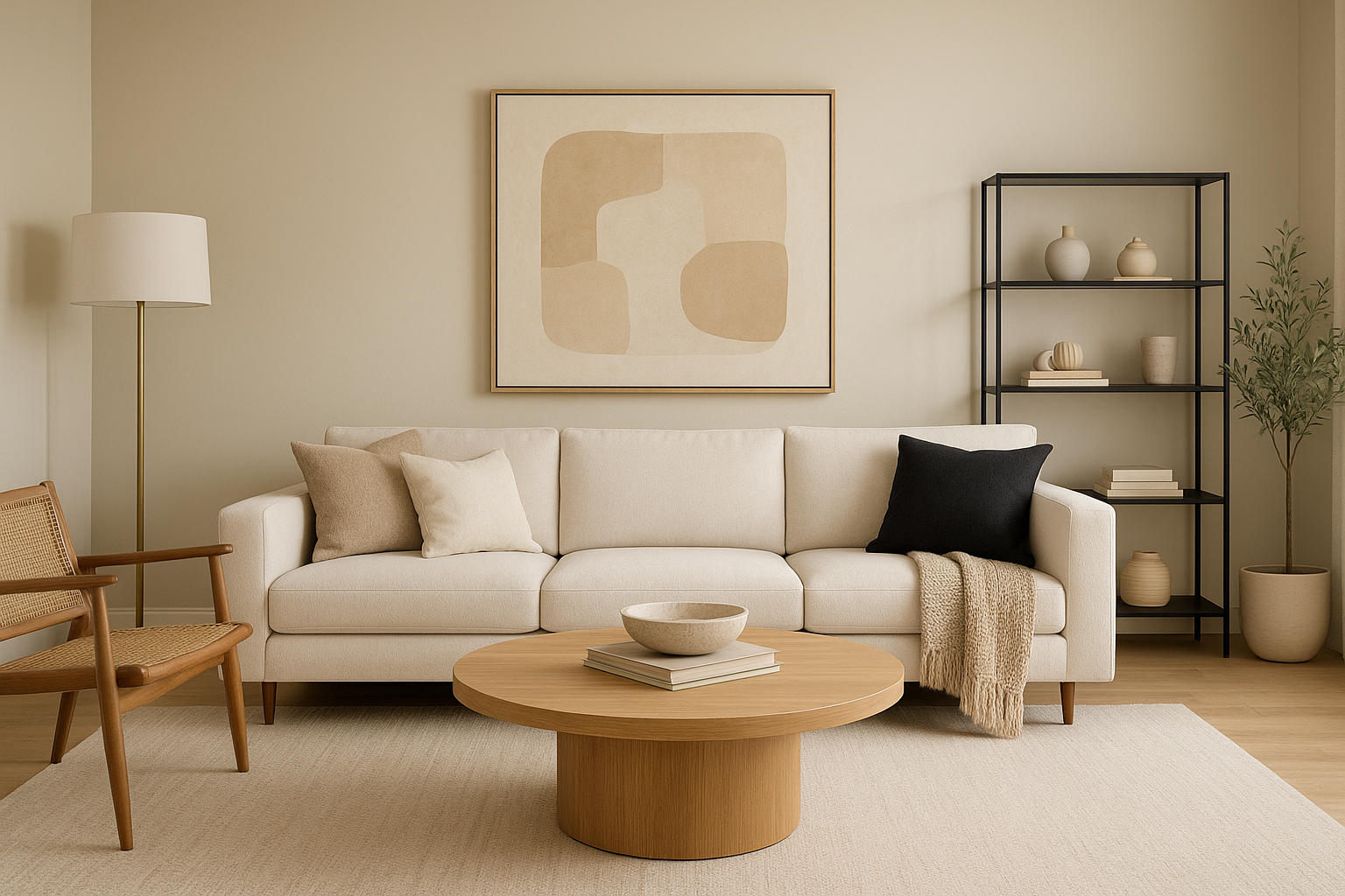 تنسيق أنيق لصالة المعيشة يجمع - مشروع ديكور في المنطقة الوسطى لدى…