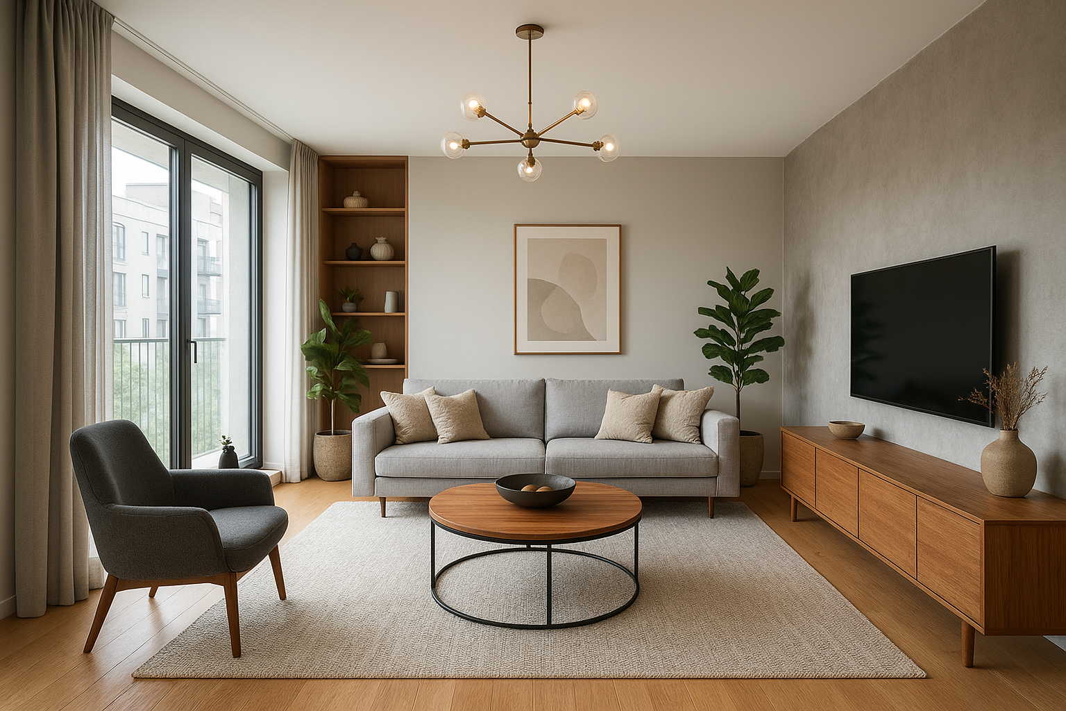 تحويل صالة شقة إلى مساحة - مشروع ديكور في المنطقة الغربية لدى بواب…