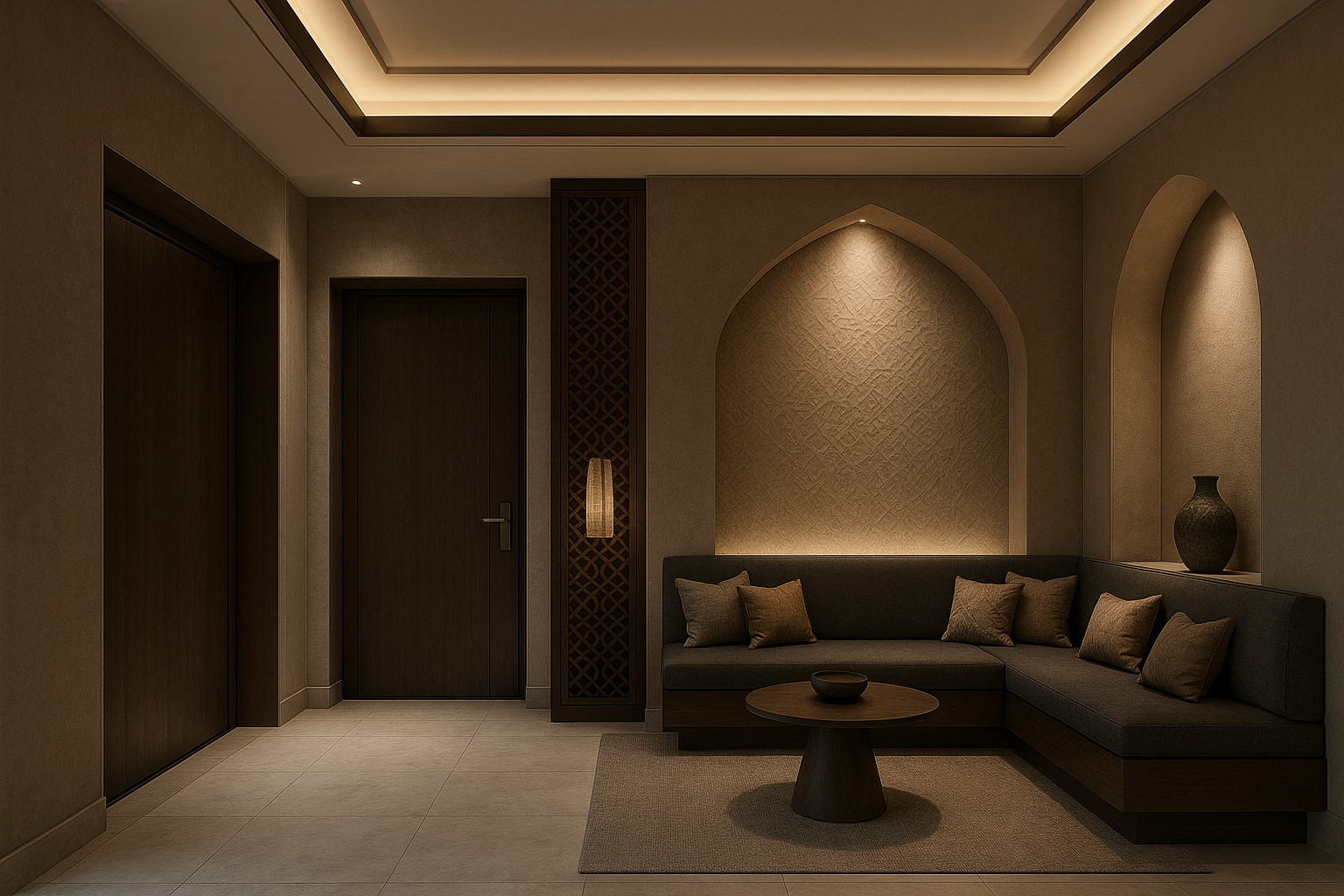 تصميم داخلي مبتكر للمجالس والمداخل - مشروع ديكور في المنطقة الوسط…