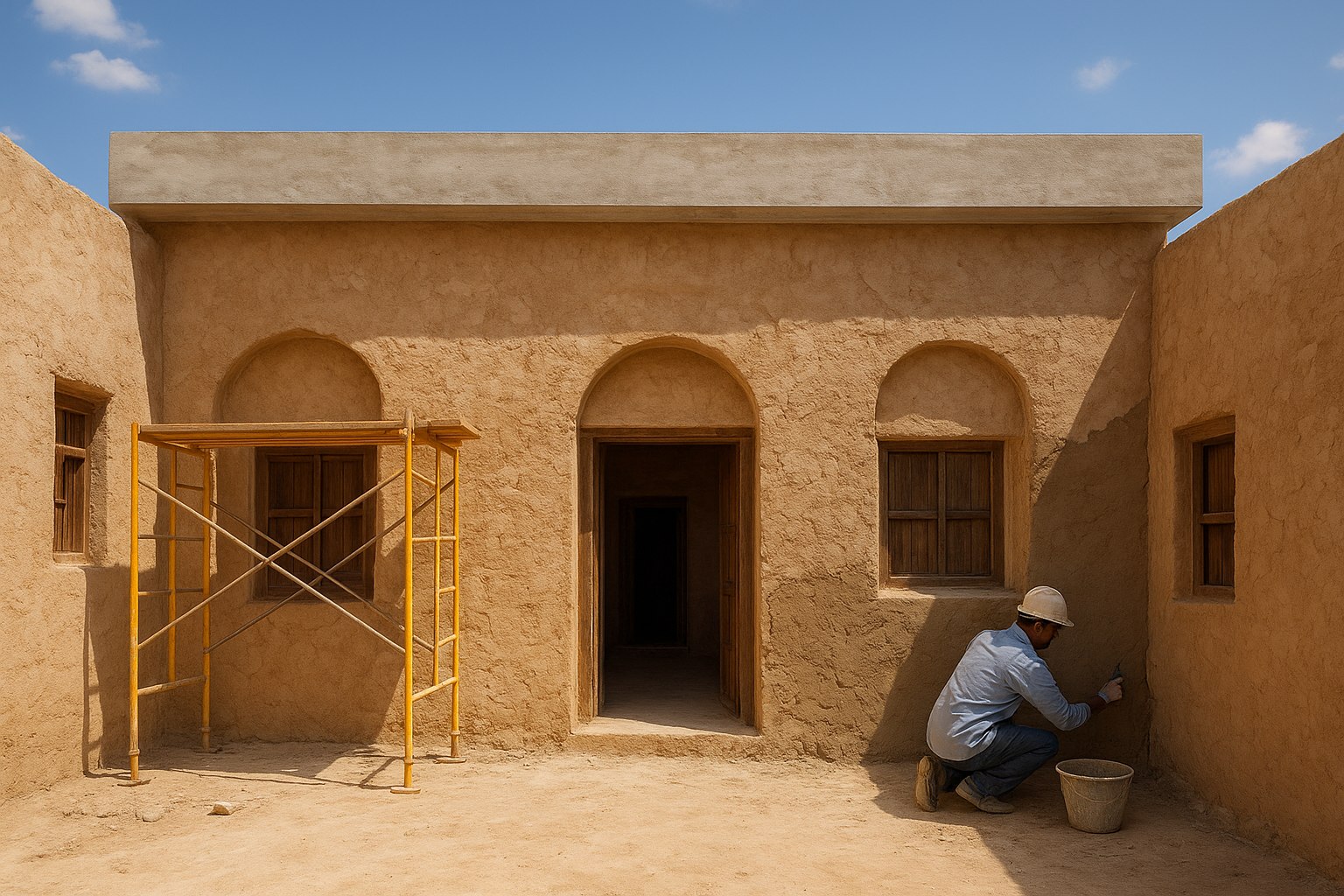 ترميم وصيانة بيت شعبي مع - مشروع ترميم وصيانة في المنطقة الجنوبية…