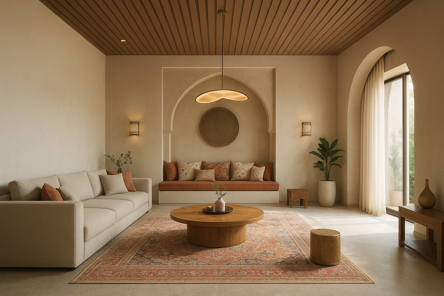 "تصميم وتأثيث مبتكر للمجلس والصالة: - مشروع ديكور في المنطقة الوسط…