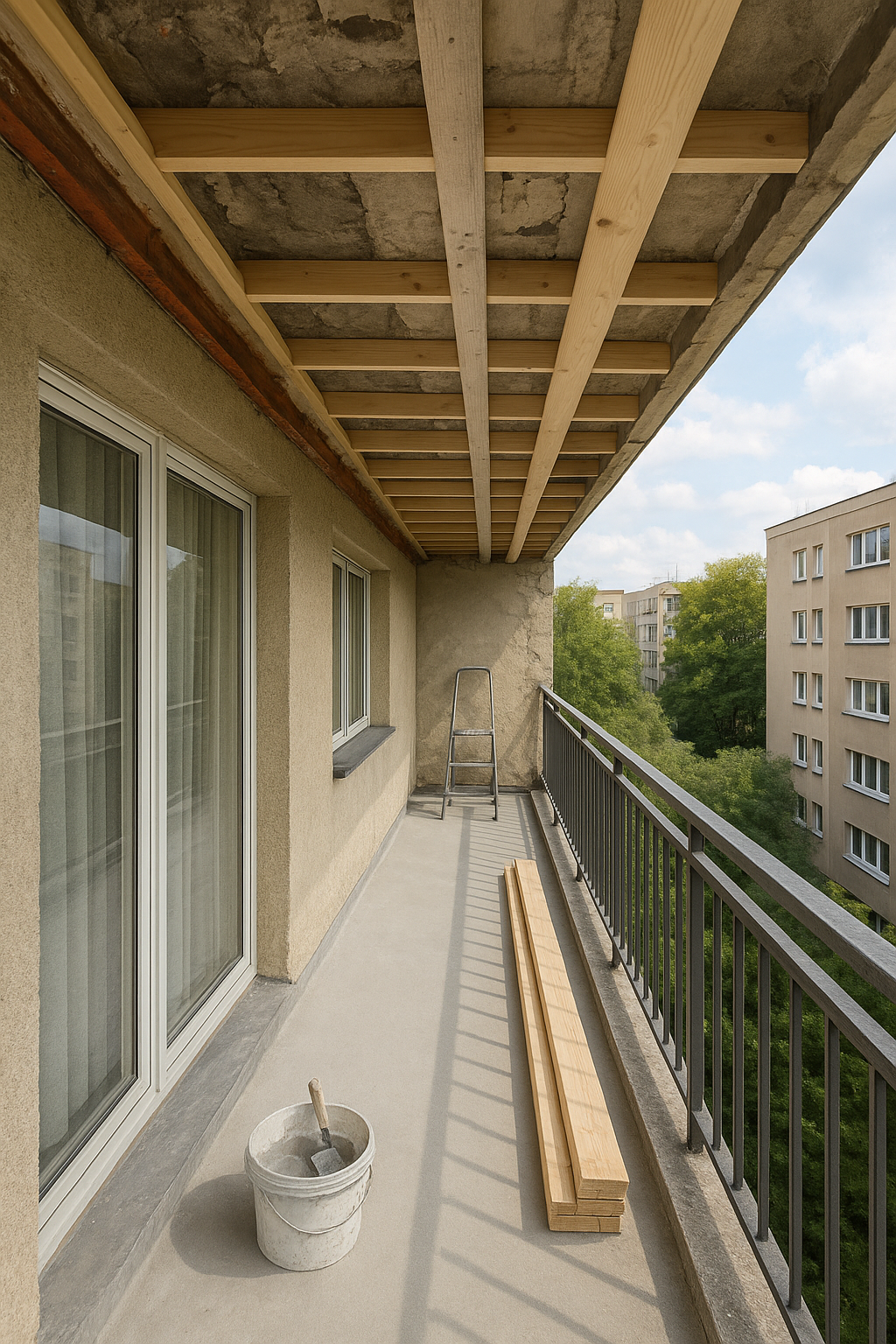 "ترميم وتجديد سقف بلكونة خارجية - مشروع ترميم وصيانة في المنطقة ال…