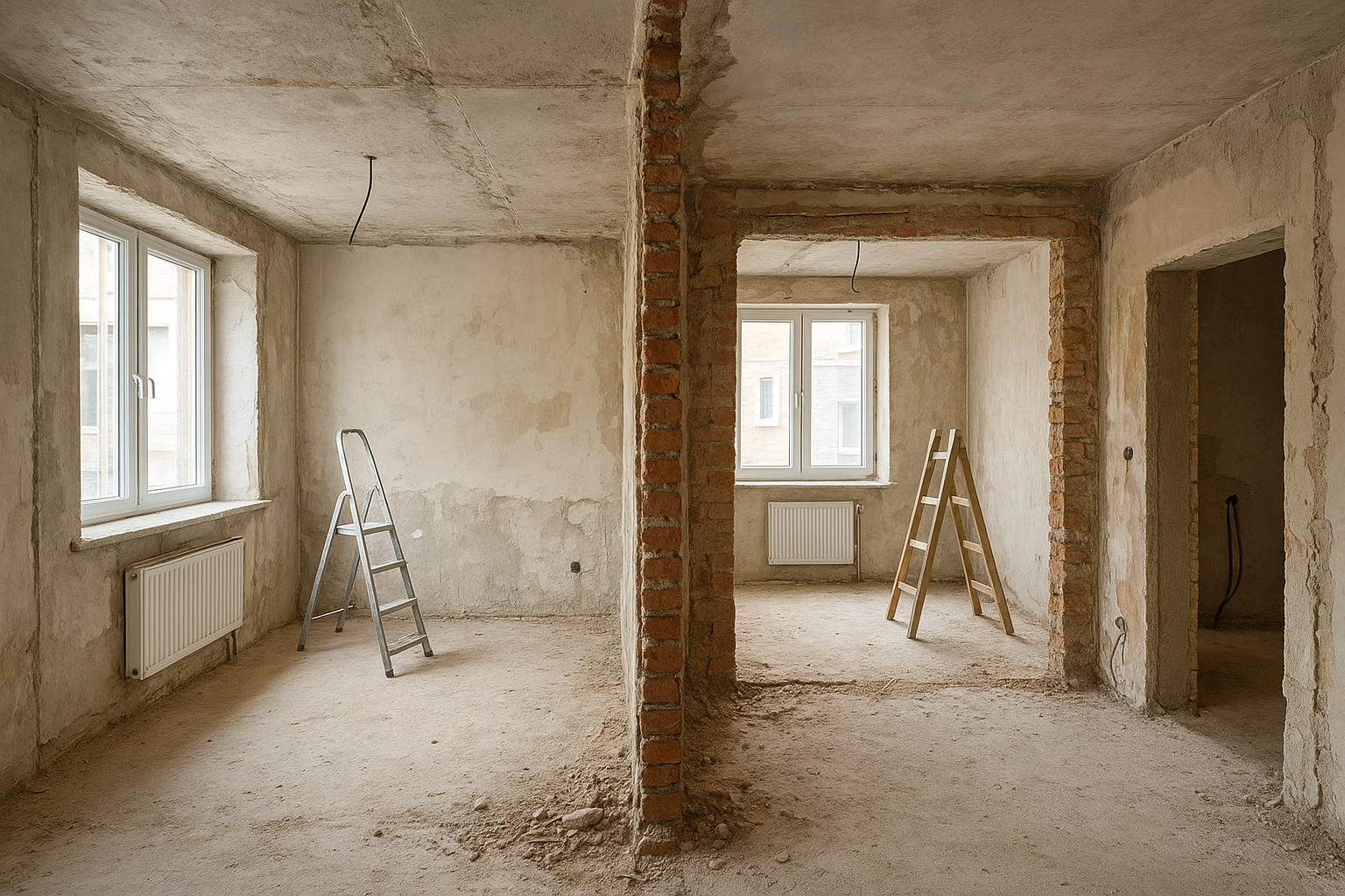 تقسيم دور أرضي إلى شقتين - مشروع ترميم وصيانة في المنطقة الوسطى لد…