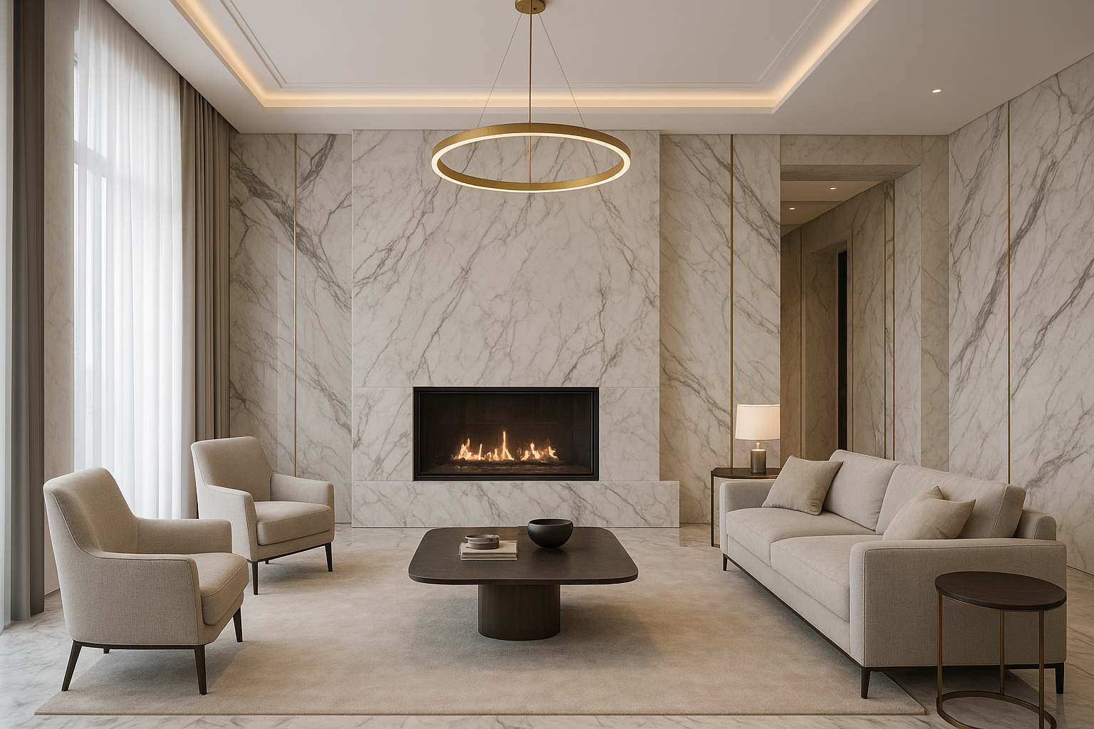 "تصميم داخلي حديث باستخدام الرخام - مشروع ديكور في المنطقة الوسطى…