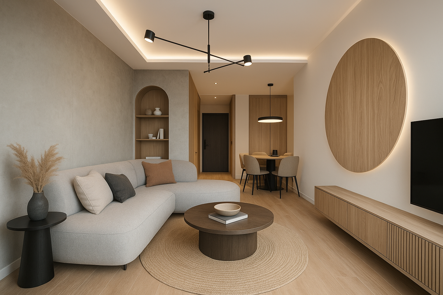 تنفيذ ديكور مبتكر لشقة سكنية - مشروع ديكور في المنطقة الوسطى لدى ب…