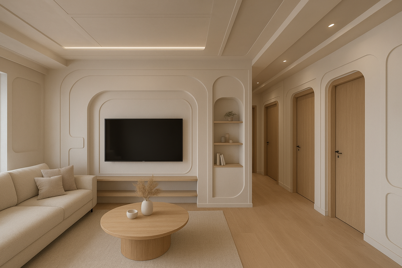 تصميم داخلي مبتكر لصالة وأربع - مشروع ديكور في المنطقة الوسطى لدى…