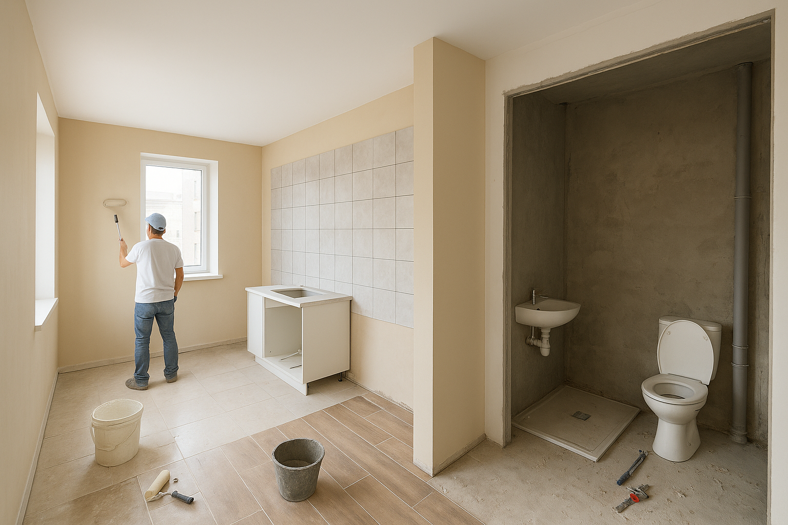 عنوان المشروع: ترميم شامل لشقة - مشروع ترميم وصيانة في المنطقة الغ…