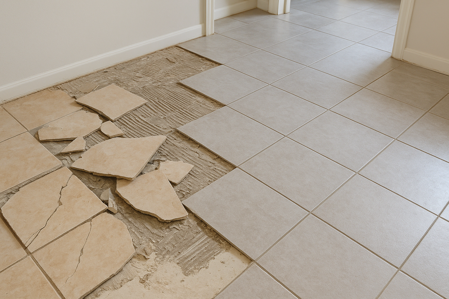 تحسين أرضيات شقتي باستبدال البورسلان - مشروع تشطيب في المنطقة الغ…