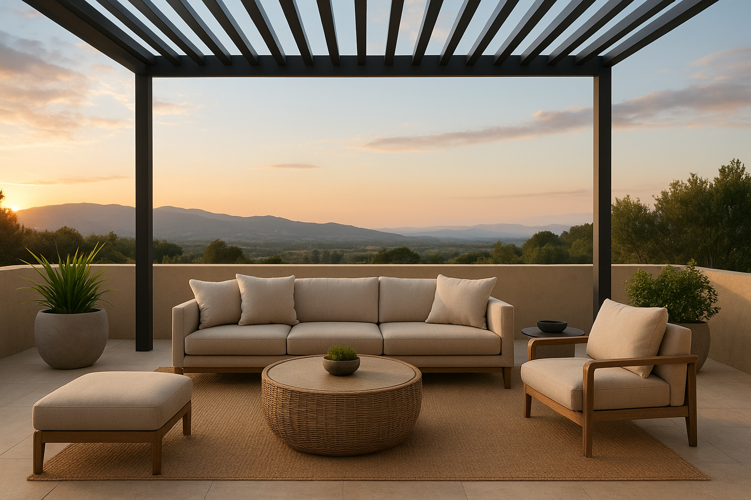 مجالس خارجية بإطلالة مميزة: تصميم - مشروع ديكور في المنطقة الوسطى…