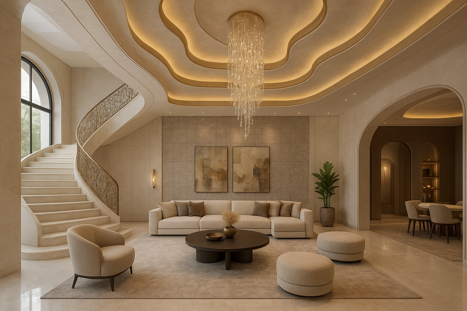 تصميم ديكورات إبداعية لتشطيب فيلا - مشروع تشطيب في المنطقة الوسطى…