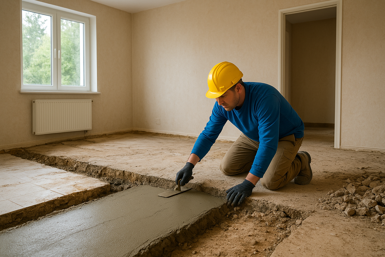 ترميم ومعالجة هبوط الصالة بالأرضي - مشروع ترميم وصيانة في المنطقة…