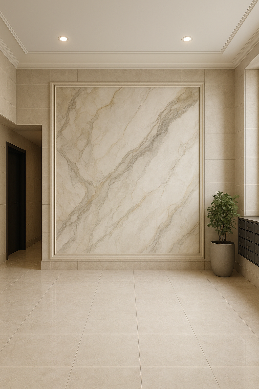 تصميم بديل رخام أنيق لمدخل - مشروع ديكور في المنطقة الغربية لدى بو…