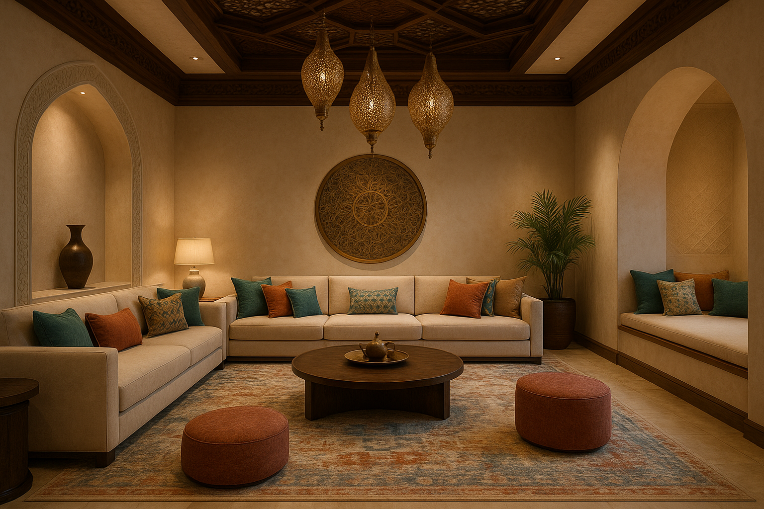 "تصميم داخلي مبتكر لصالة استقبال - مشروع ديكور في المنطقة الشرقية…