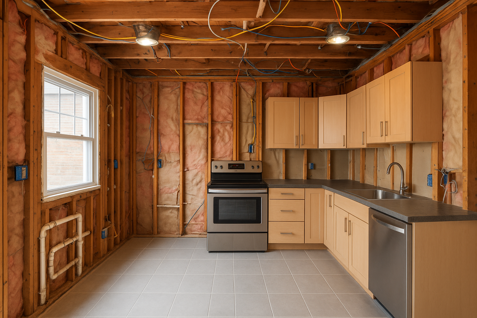 تحويل غرفة إلى مطبخ متكامل - مشروع ترميم وصيانة في المنطقة الوسطى…