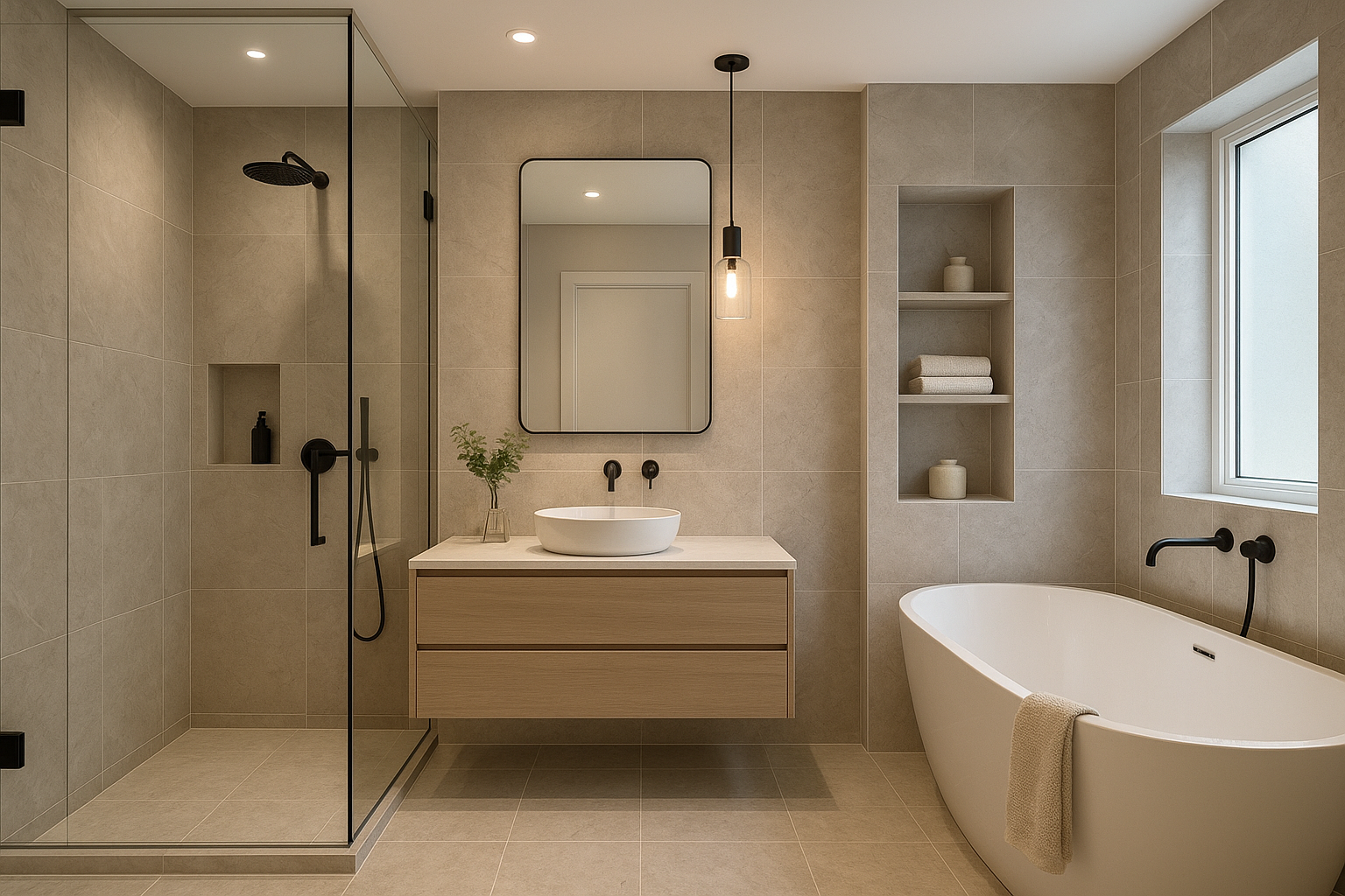 مشروع تعديل وتشطيب حمام فاخر - مشروع تشطيب في المنطقة الوسطى لدى ب…