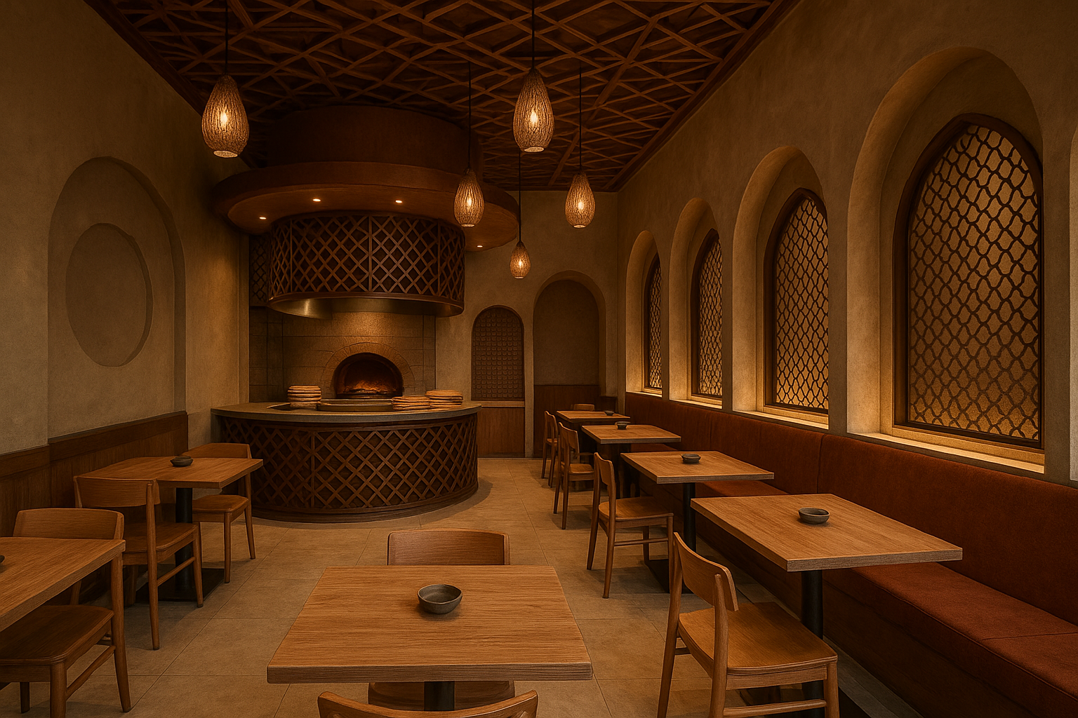 تصميم داخلي مبتكر لمطعم متخصص - مشروع ديكور في المنطقة الوسطى لدى…