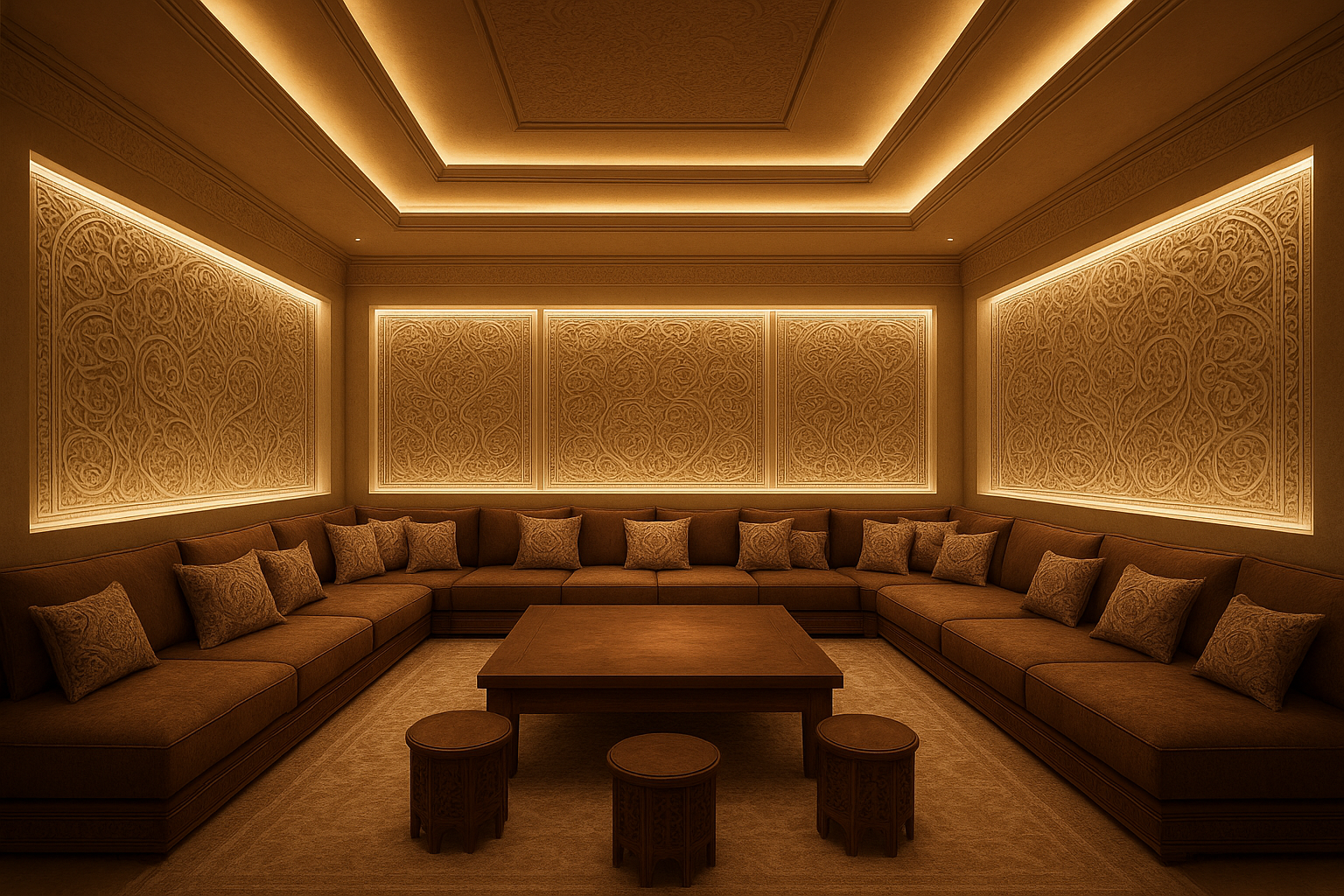 ديكور مجلس رجال بنقش سلماني - مشروع ديكور في المنطقة الغربية لدى ب…