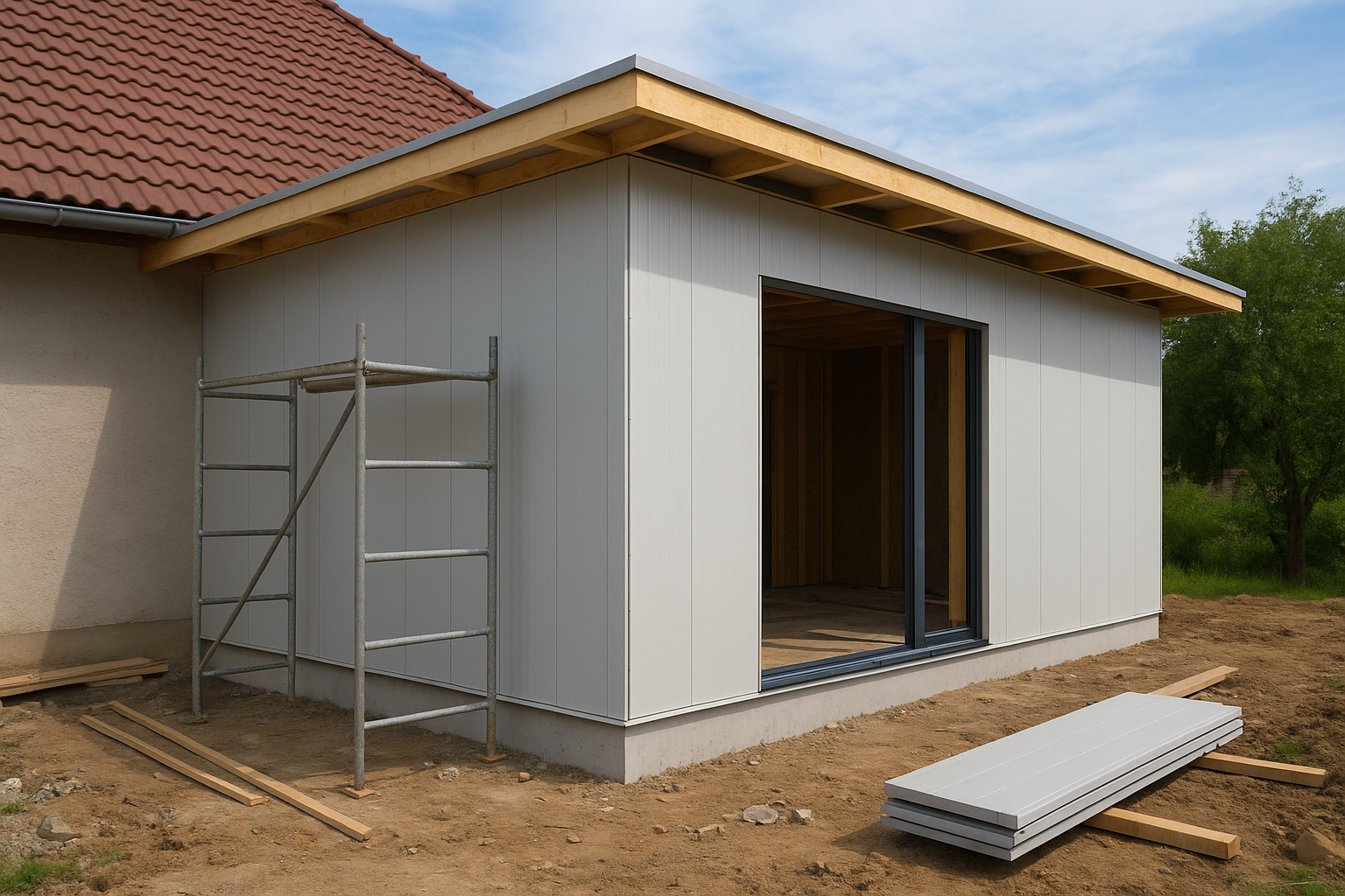 مشروع بناء ملحق حديث بجدران - مشروع بناء جديد في المنطقة الغربية ل…