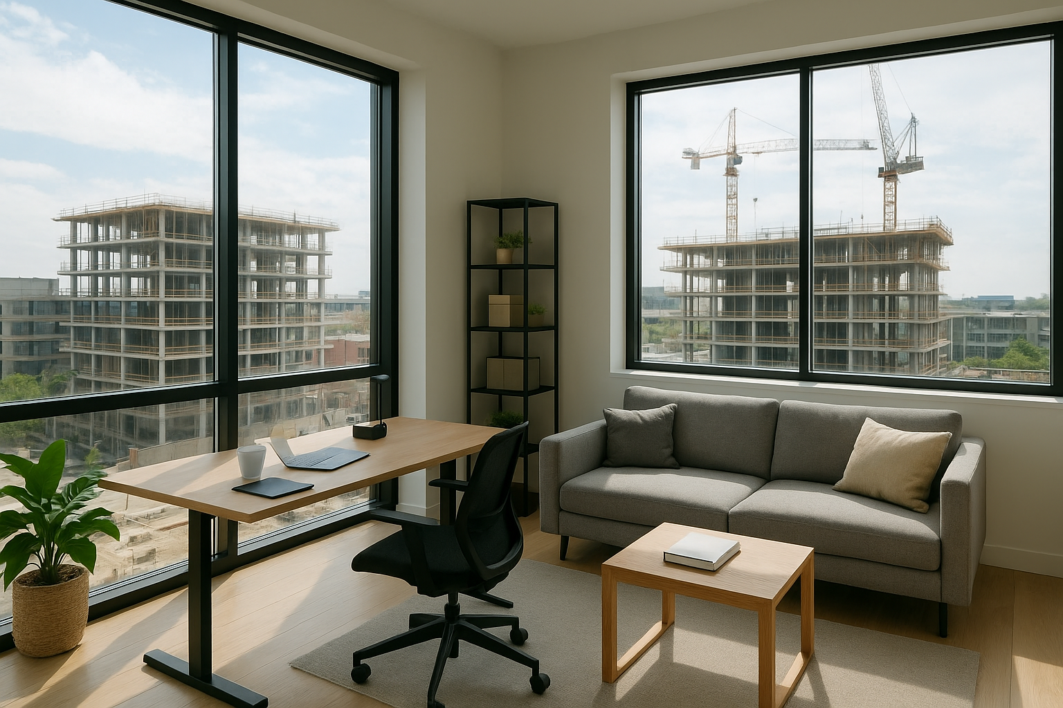 غرفة عاملة على السطح لبناء - مشروع بناء جديد في المنطقة الوسطى لدى…