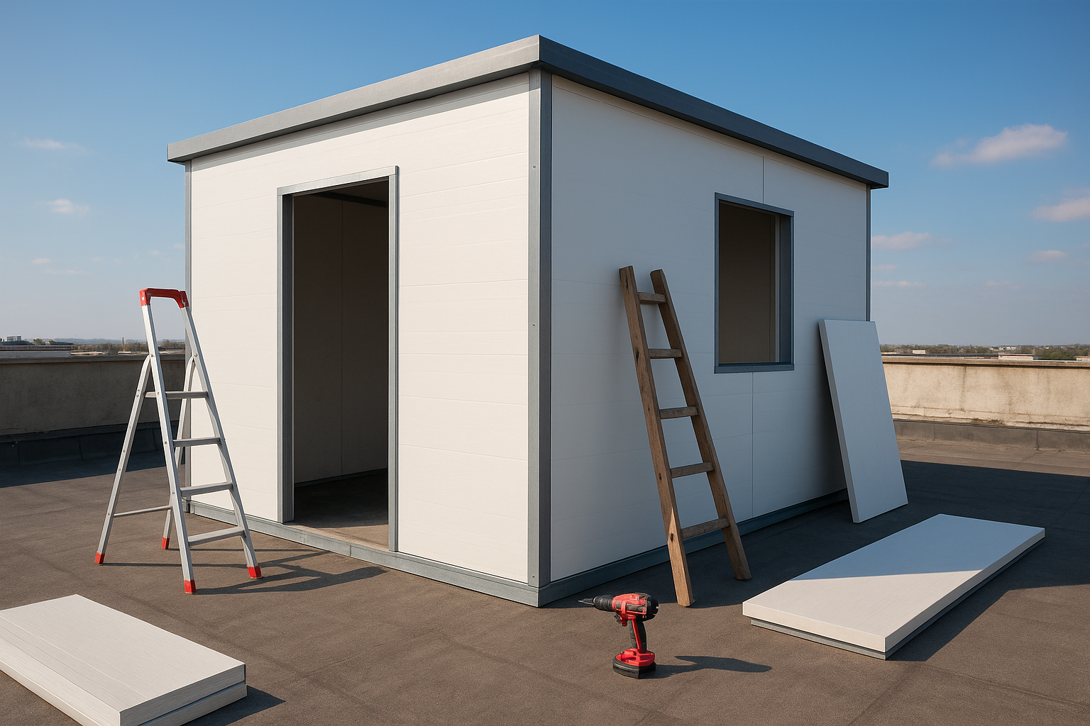 "إنشاء غرفة ساندويتش بانل على - مشروع ترميم وصيانة في المنطقة الوس…