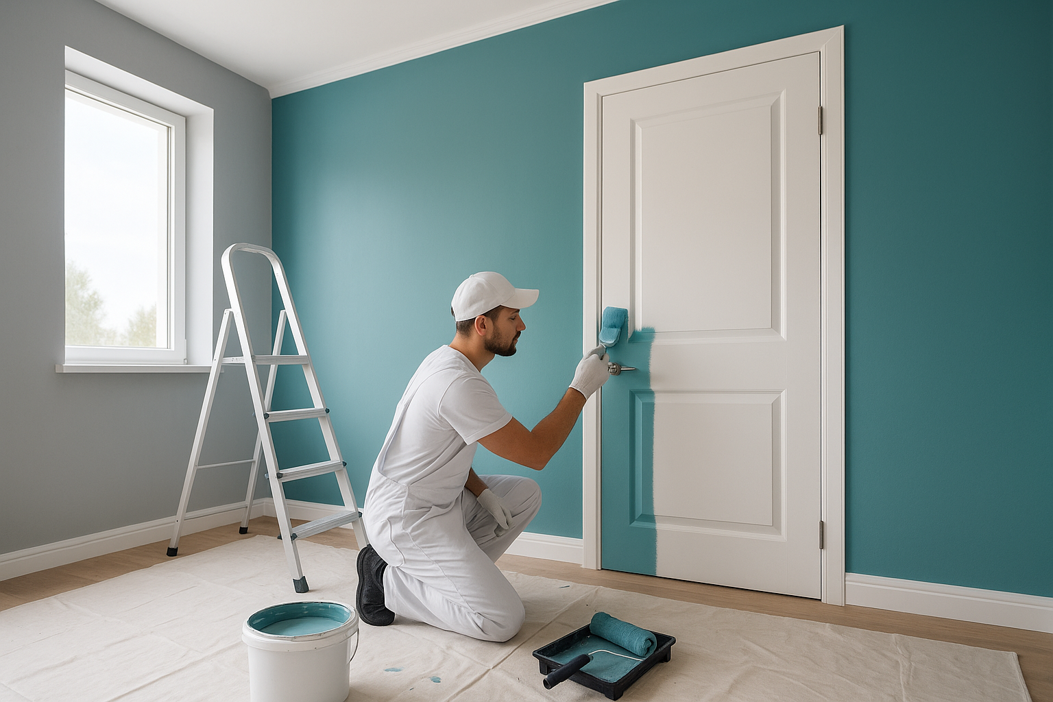 "إحياء المظهر الداخلي: تجديد البويات - مشروع ترميم وصيانة في المنط…