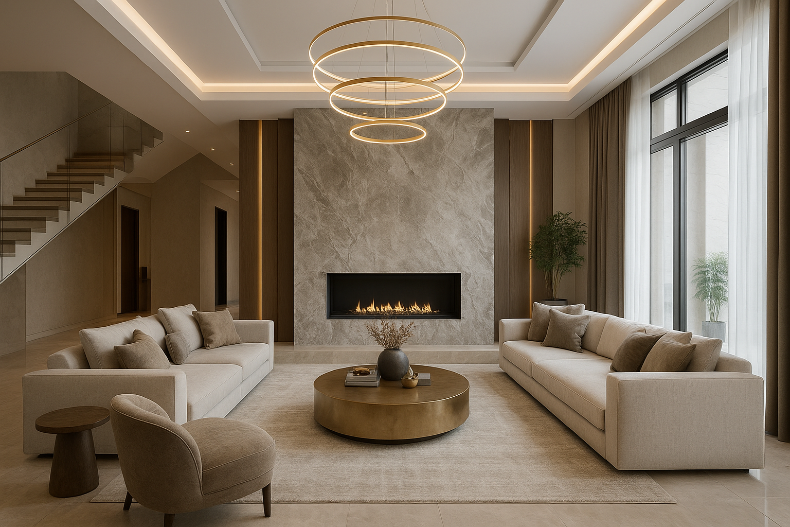 ديكور داخلي فاخر لفله سكنية - مشروع ديكور في المنطقة الوسطى لدى بو…