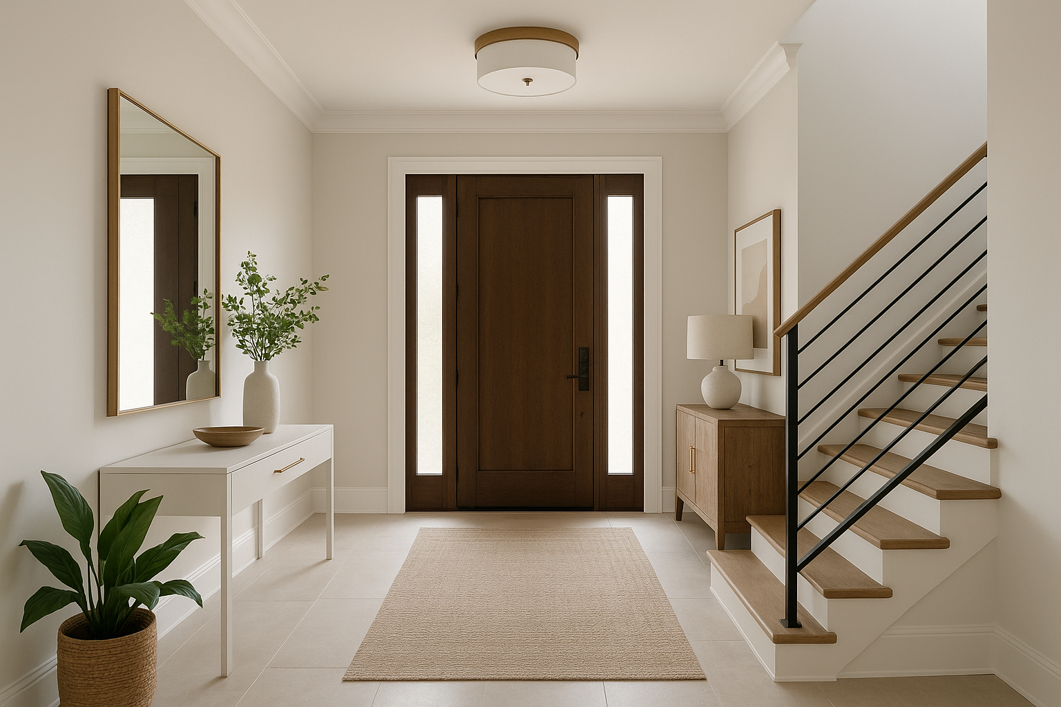 تحسين مدخل وديكورات بيت أنيقة - مشروع ديكور في المنطقة الوسطى لدى…