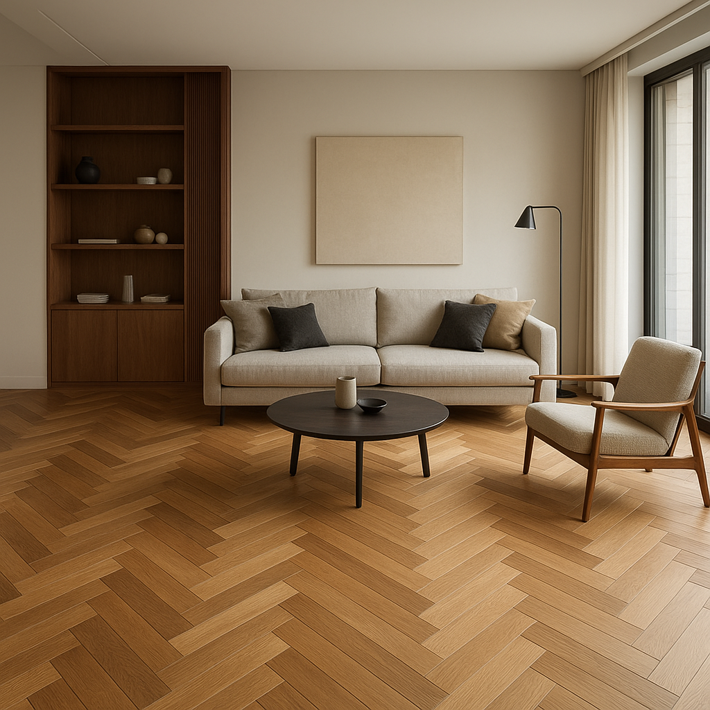 تصميم داخلي مبتكر باستخدام الباركيه - مشروع ديكور في المنطقة الغر…