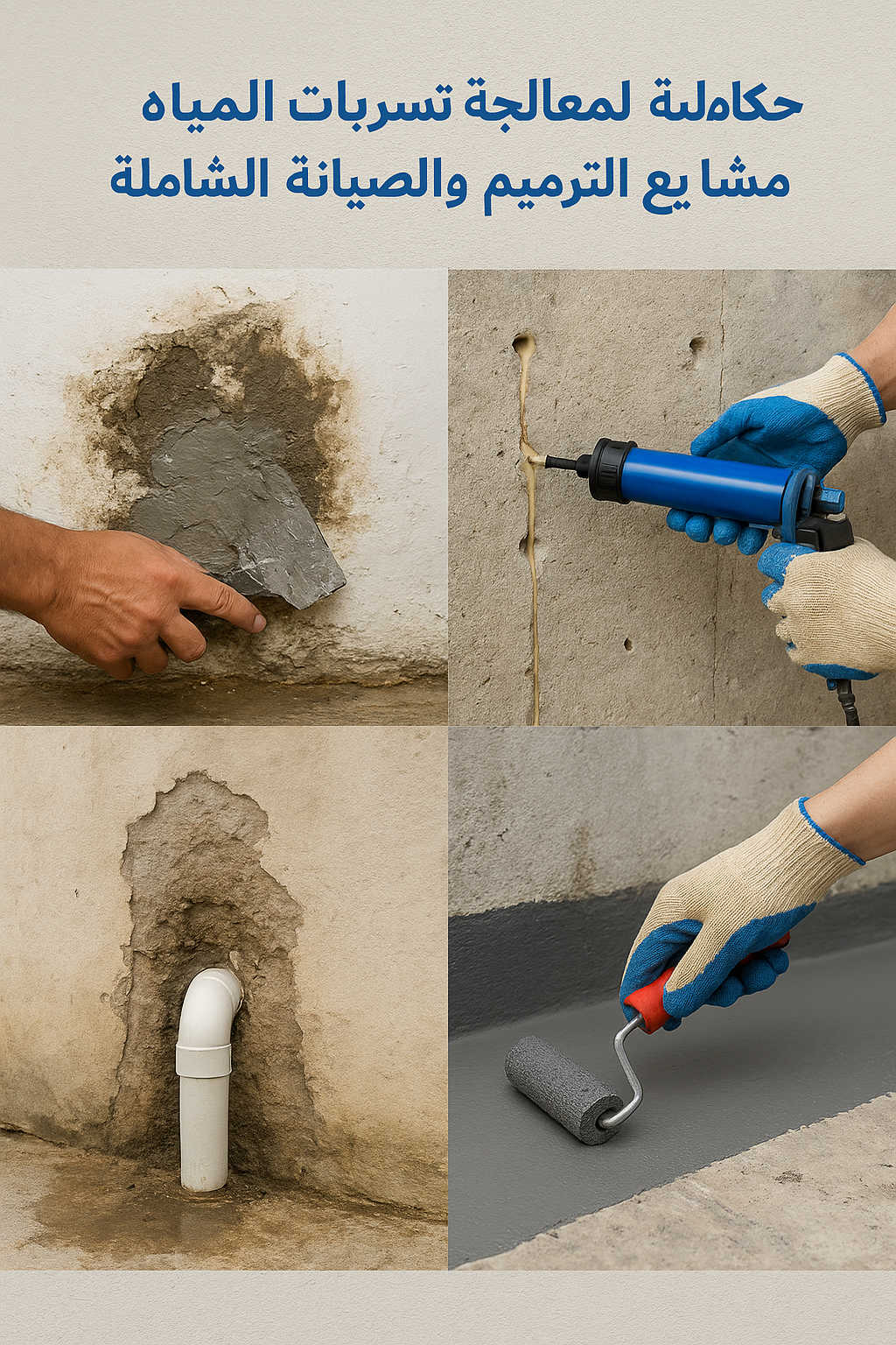 حلول متكاملة لمعالجة تسربات المياه - مشروع ترميم وصيانة في المنطق…