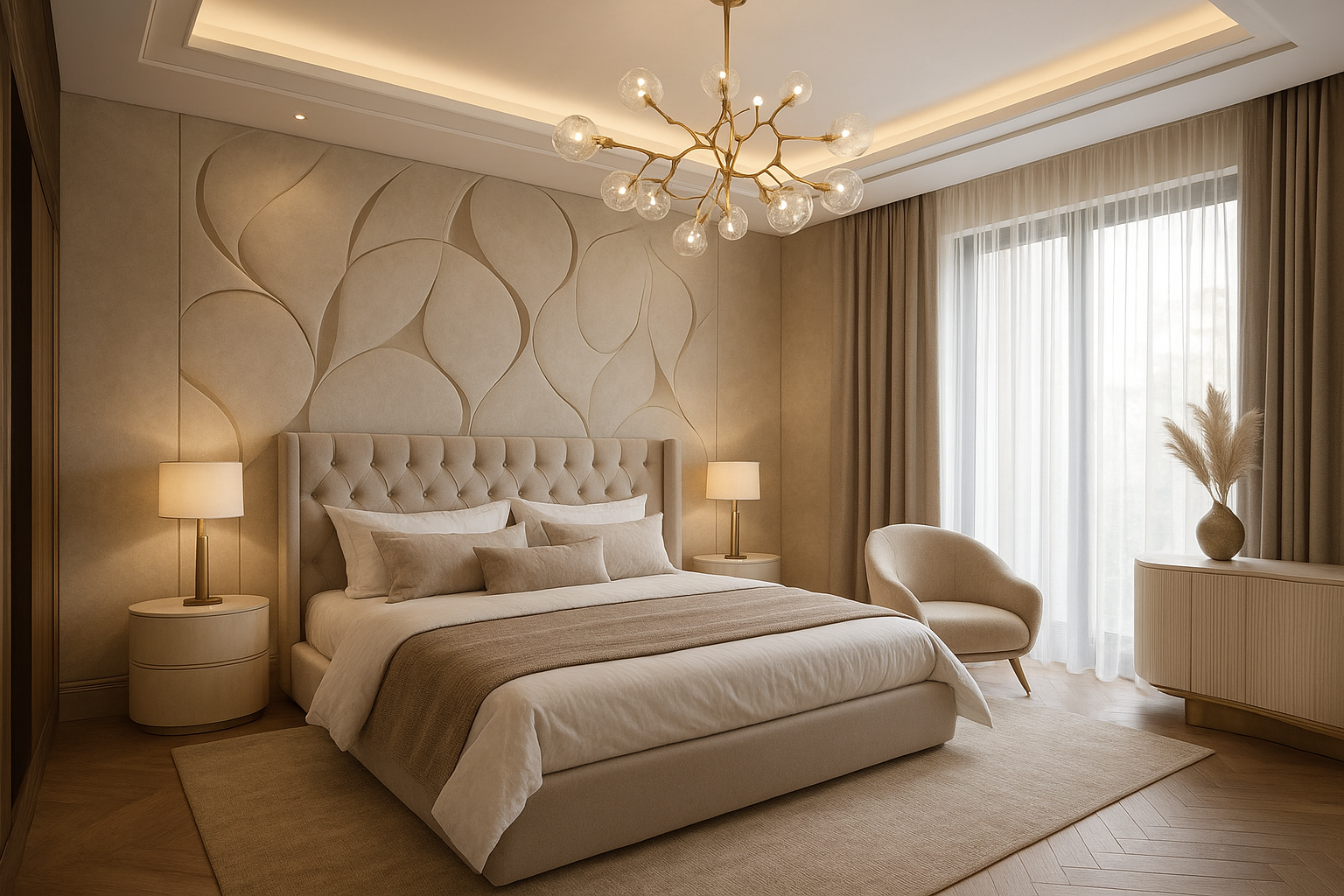 أسلوب ديكور مبتكر لغرفة نوم - مشروع ديكور في المنطقة الوسطى لدى بو…