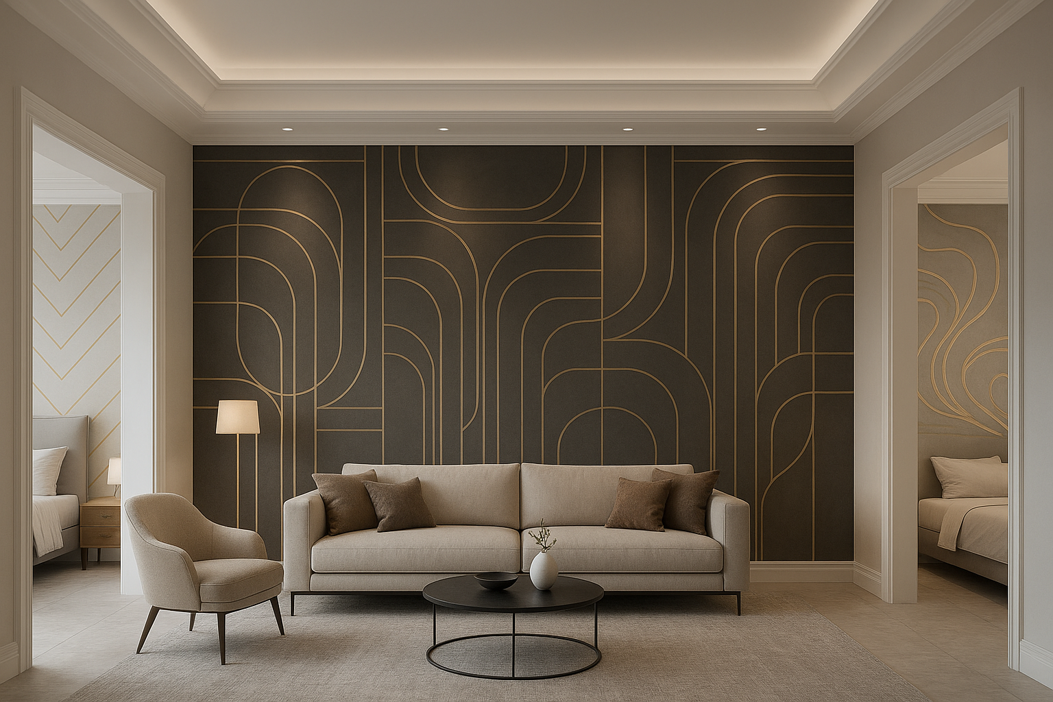 ديكورات دهان مميزة لمجلس رجال - مشروع ديكور في المنطقة الوسطى لدى…