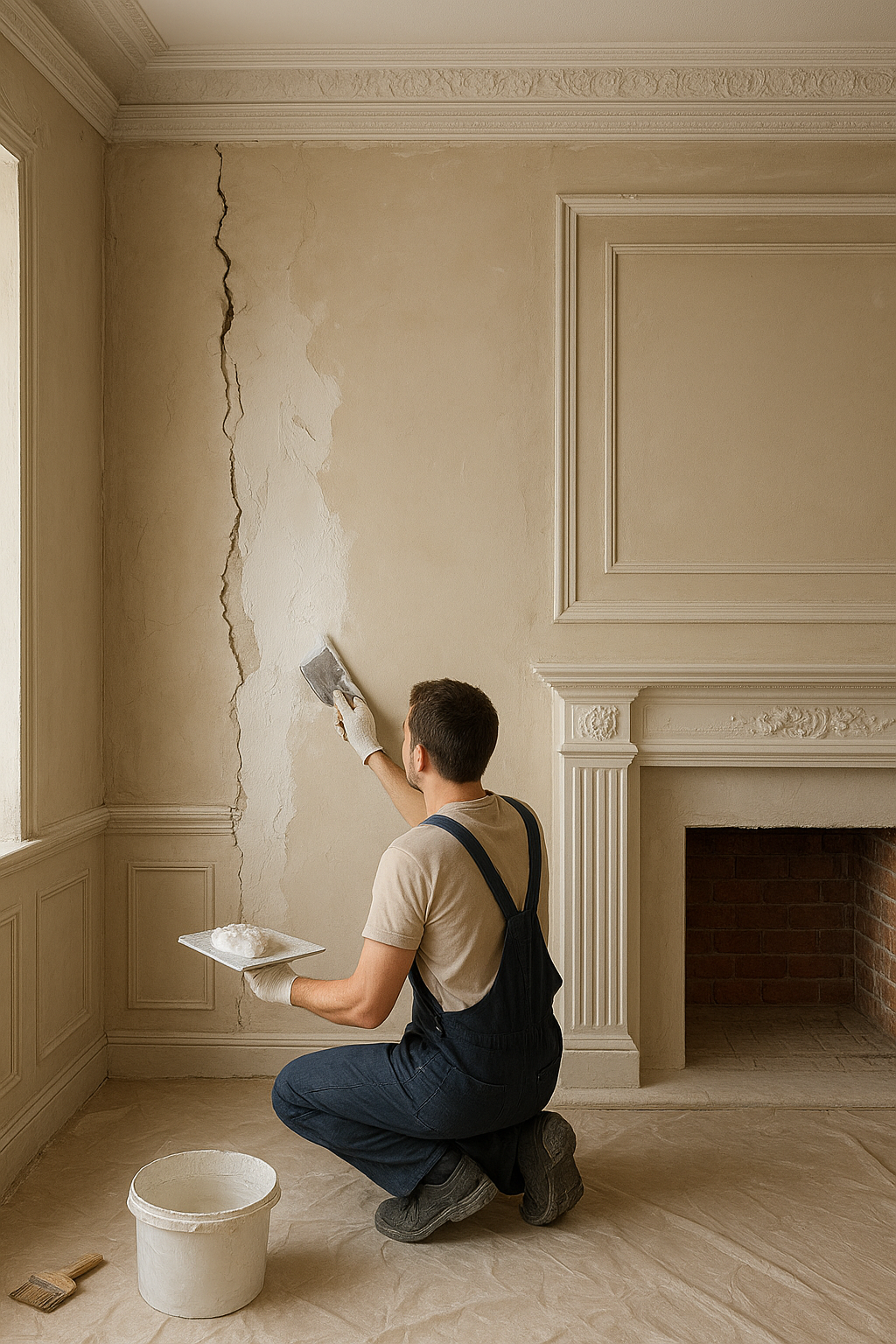 مشروع معالجة التشققات وترميم الديكورات - مشروع ترميم وصيانة في ال…