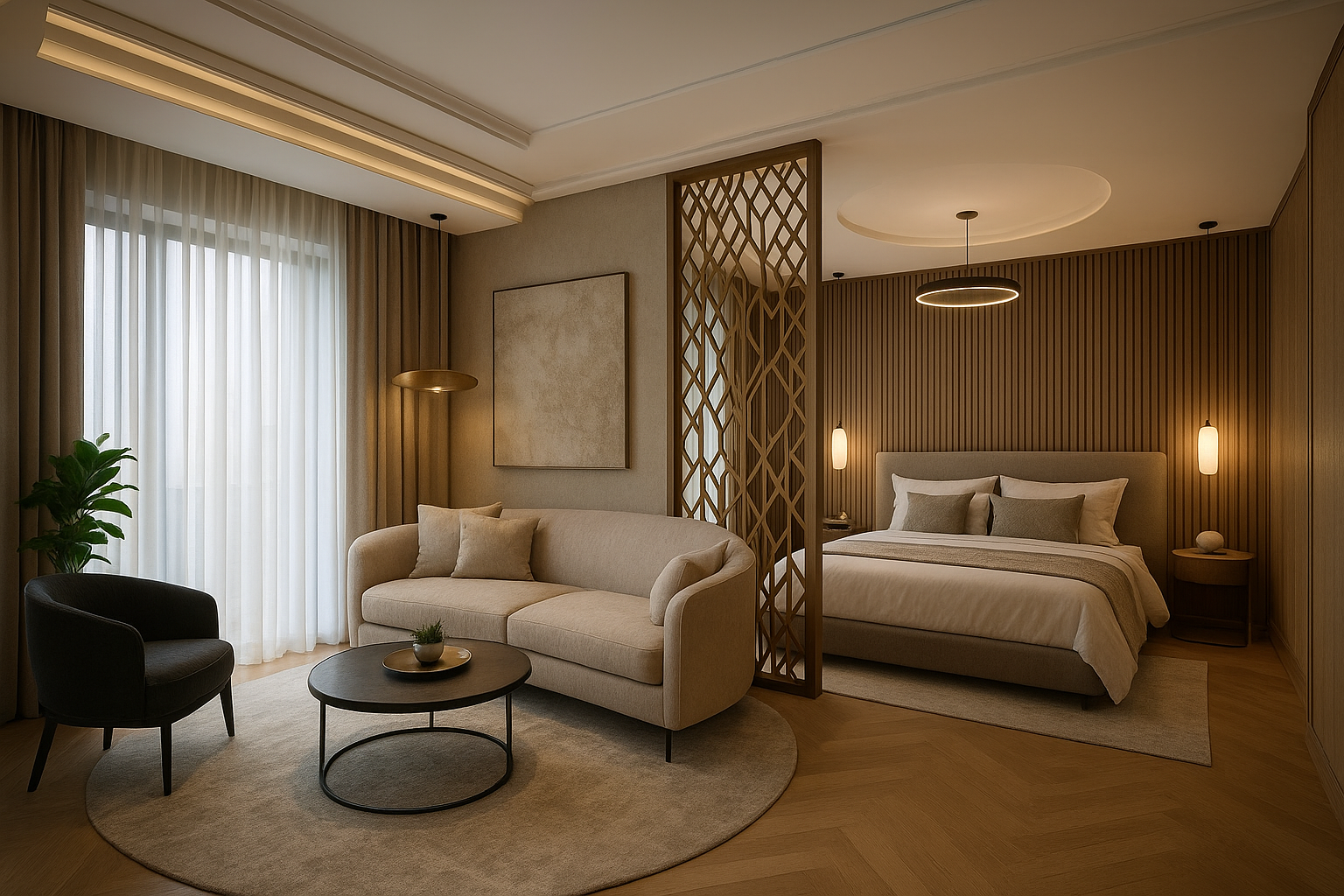 تصميم وتنفيذ ديكورات مبتكرة لصالة - مشروع ديكور في المنطقة الوسطى…