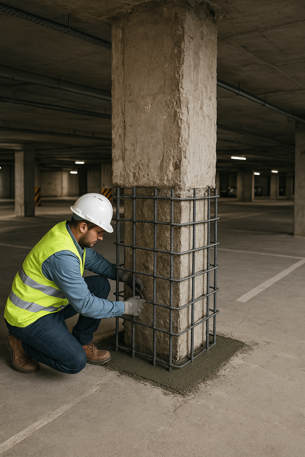 ترميم و تدعيم أعمدة أساس - مشروع ترميم وصيانة في المنطقة الوسطى لد…