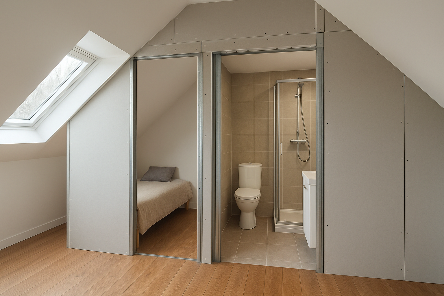 تقسيم غرفة علوية بإبداع: إنشاء - مشروع ديكور في المنطقة الوسطى لدى…